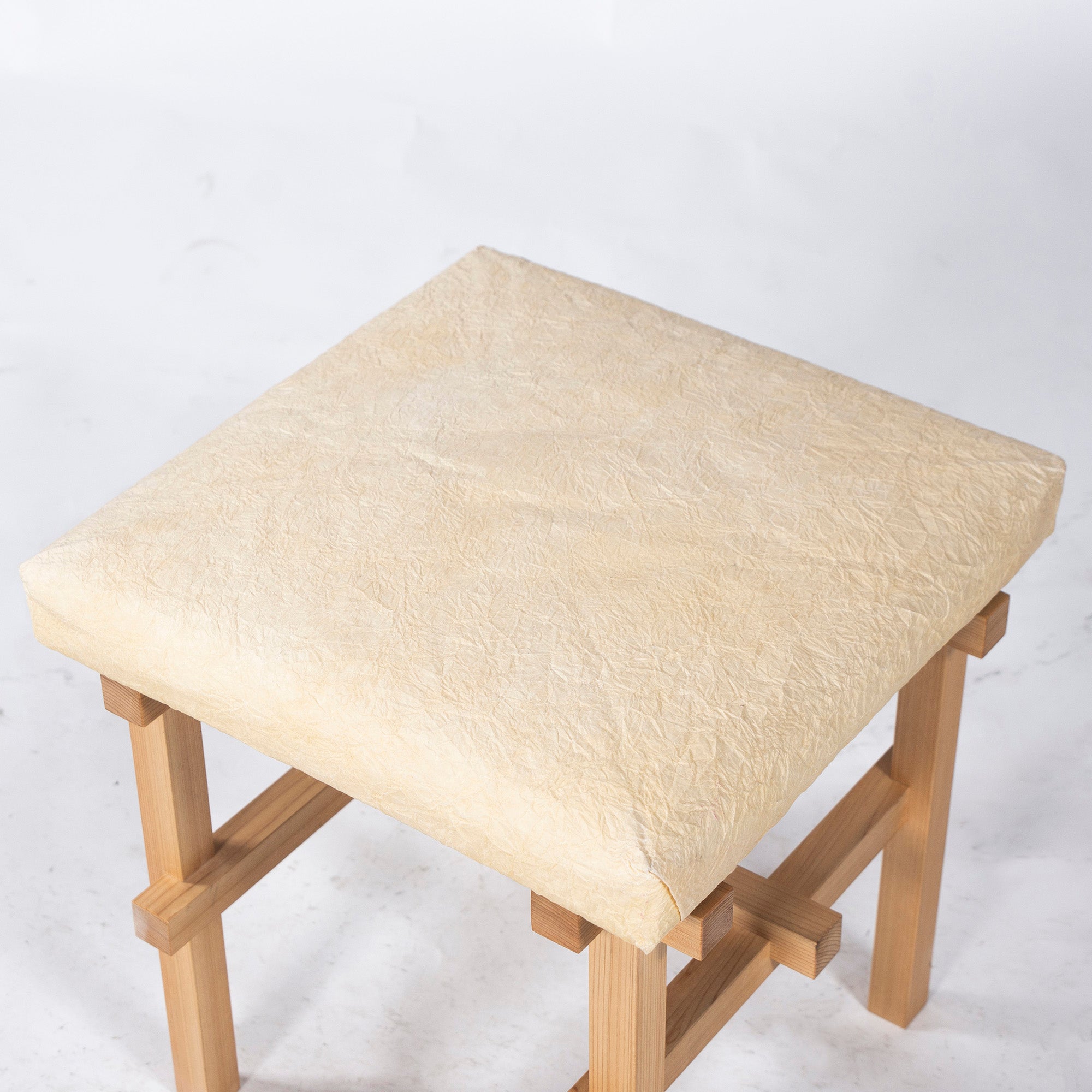 Stool Kurashima Woodworks Kamiki Stool Hinoki Wood Cedar Wood Washi (2) Solid Wood Japanese Modern Made with Japanese Hinoki Wood Natural Dining Chair