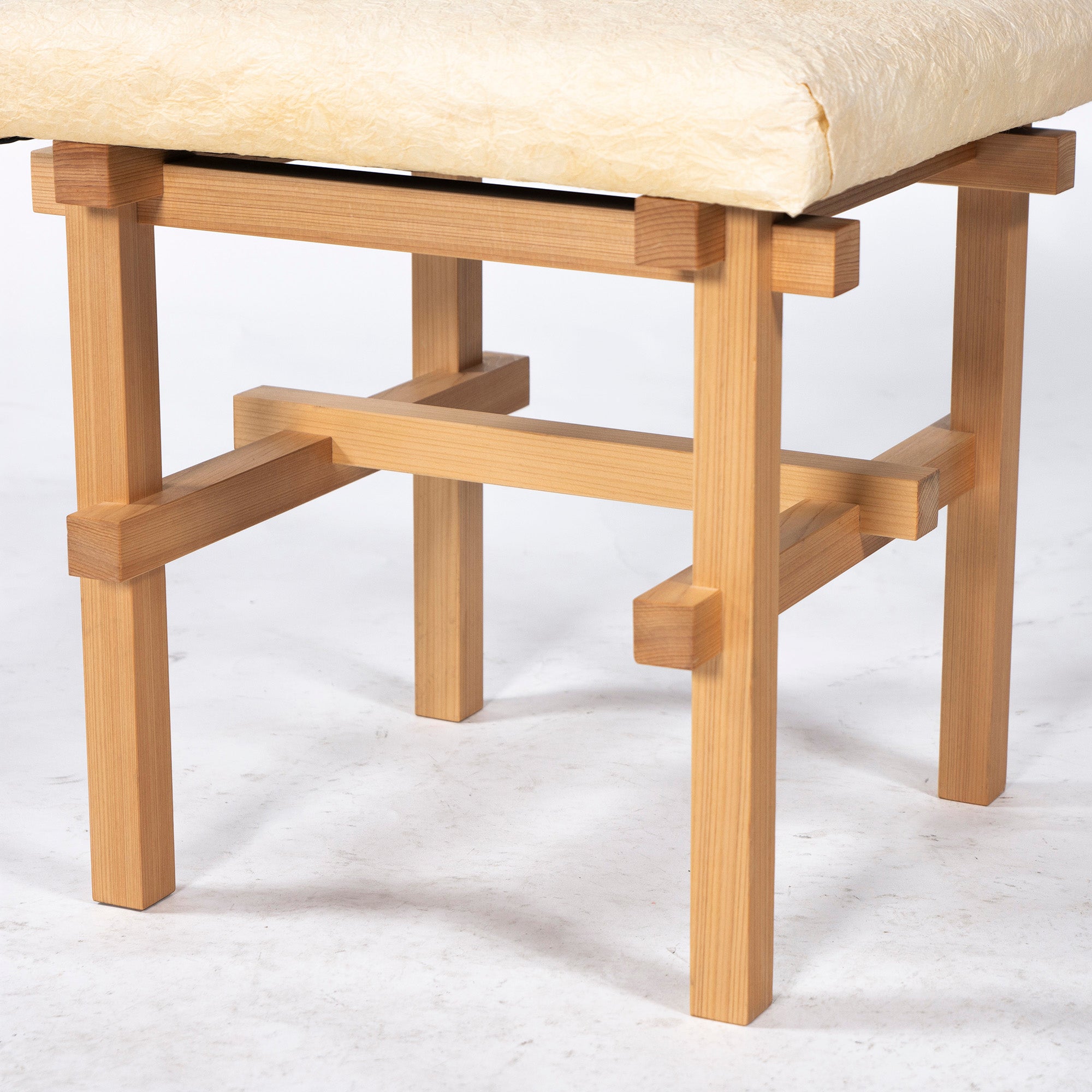 Stool Kurashima Woodworks Kamiki Stool Hinoki Wood Cedar Wood Washi (2) Solid Wood Japanese Modern Made with Japanese Hinoki Wood Natural Dining Chair