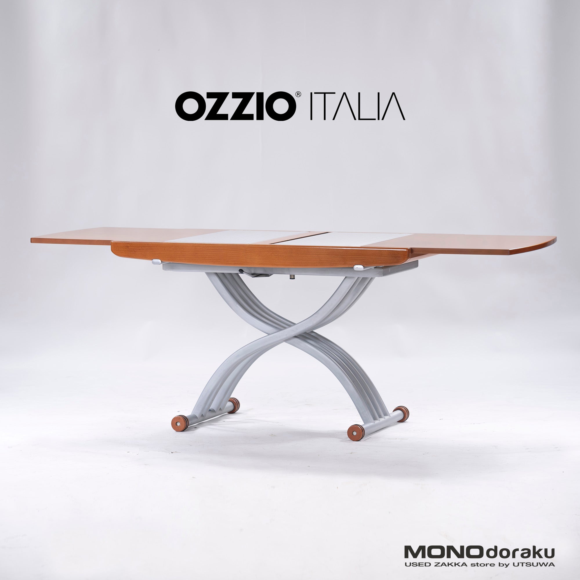 ダイニングテーブル OZZIO ITALIA オッジオイタリア SVILUPPINO エクステンションテーブル リフティングテーブル 伸長式 昇降式