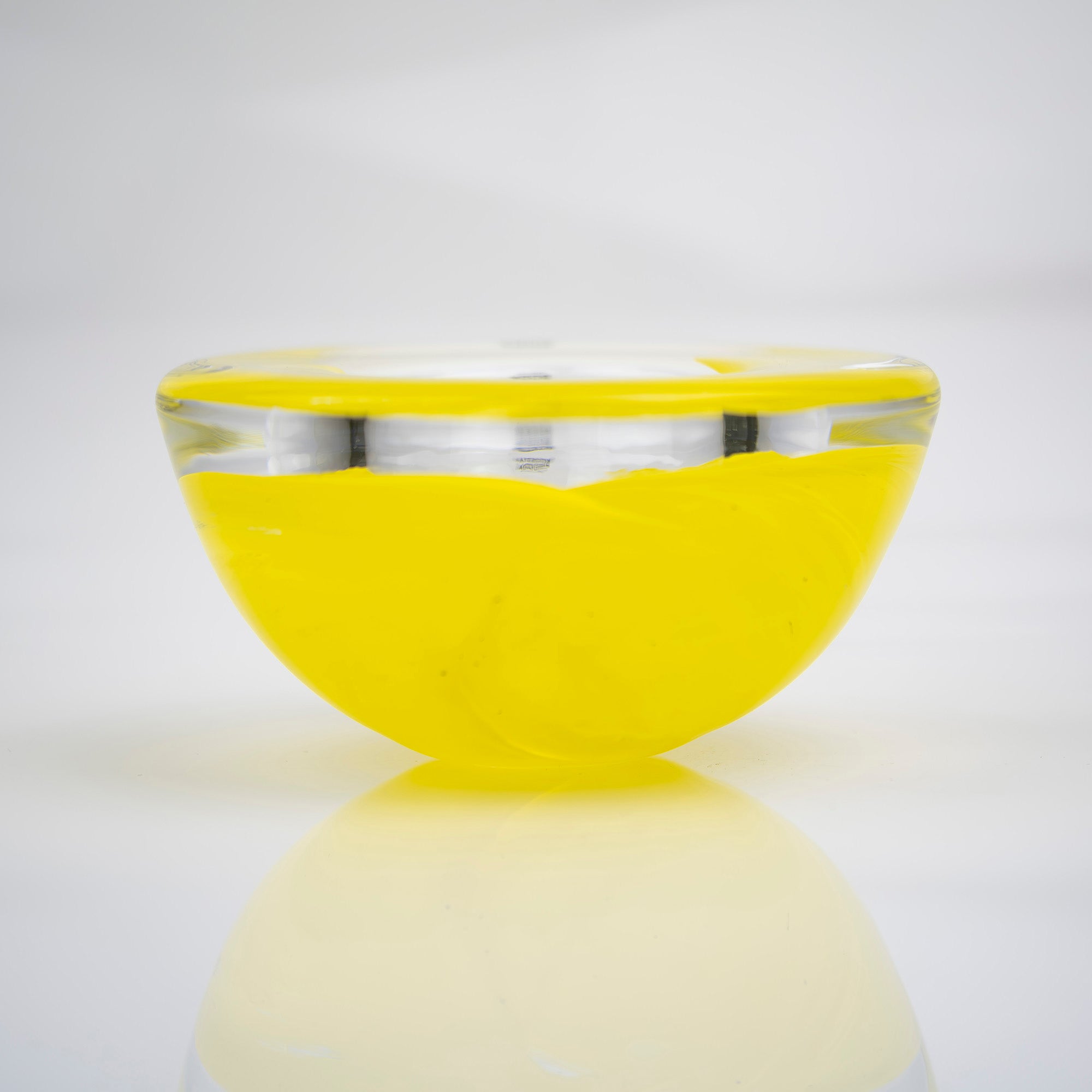 Kosta Boda Atoll Candle Holder Anna Ehrner 1997 Vintage Yellow (2)