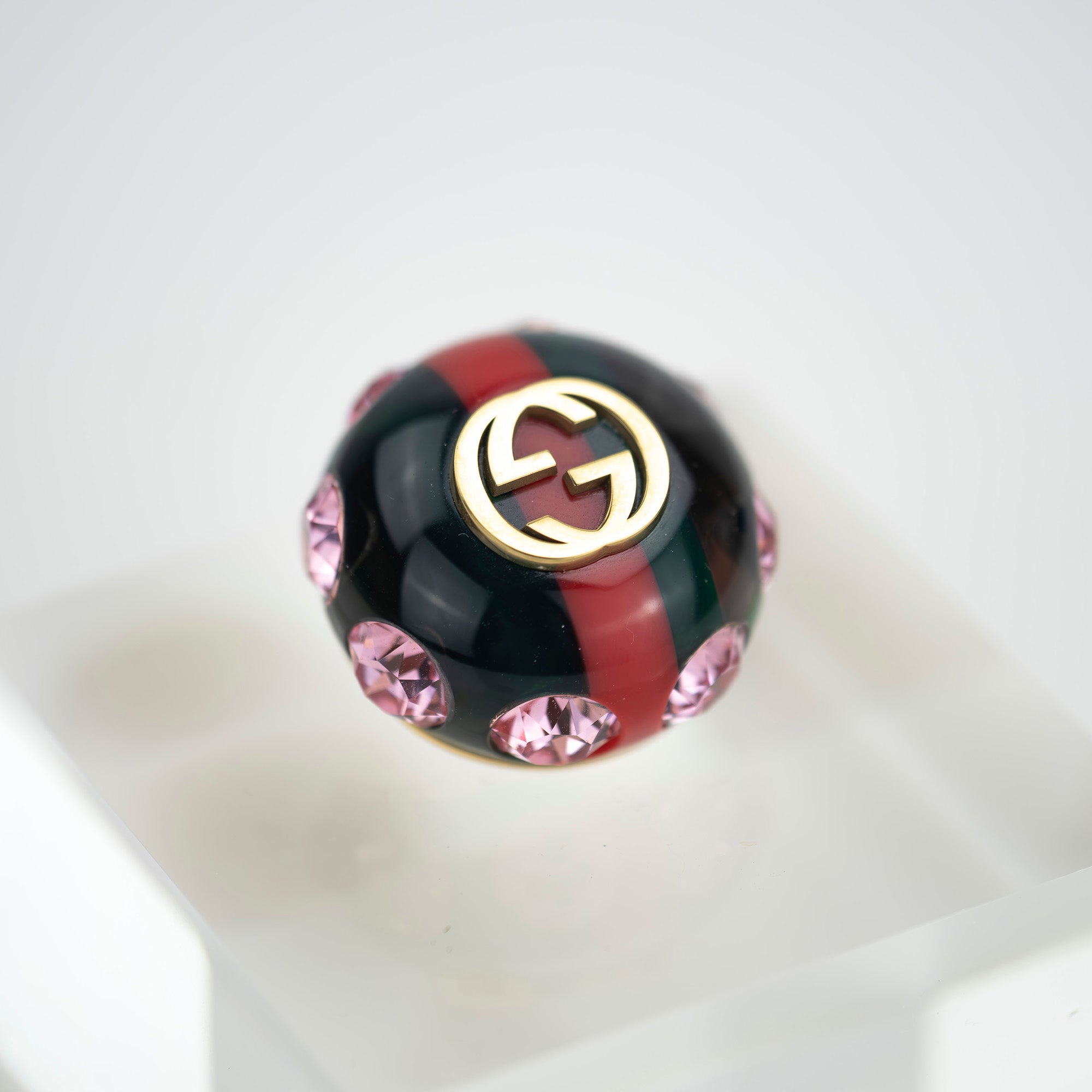 GUCCI Interlocking G Sherry Line Ribbon Line Pin Brooch