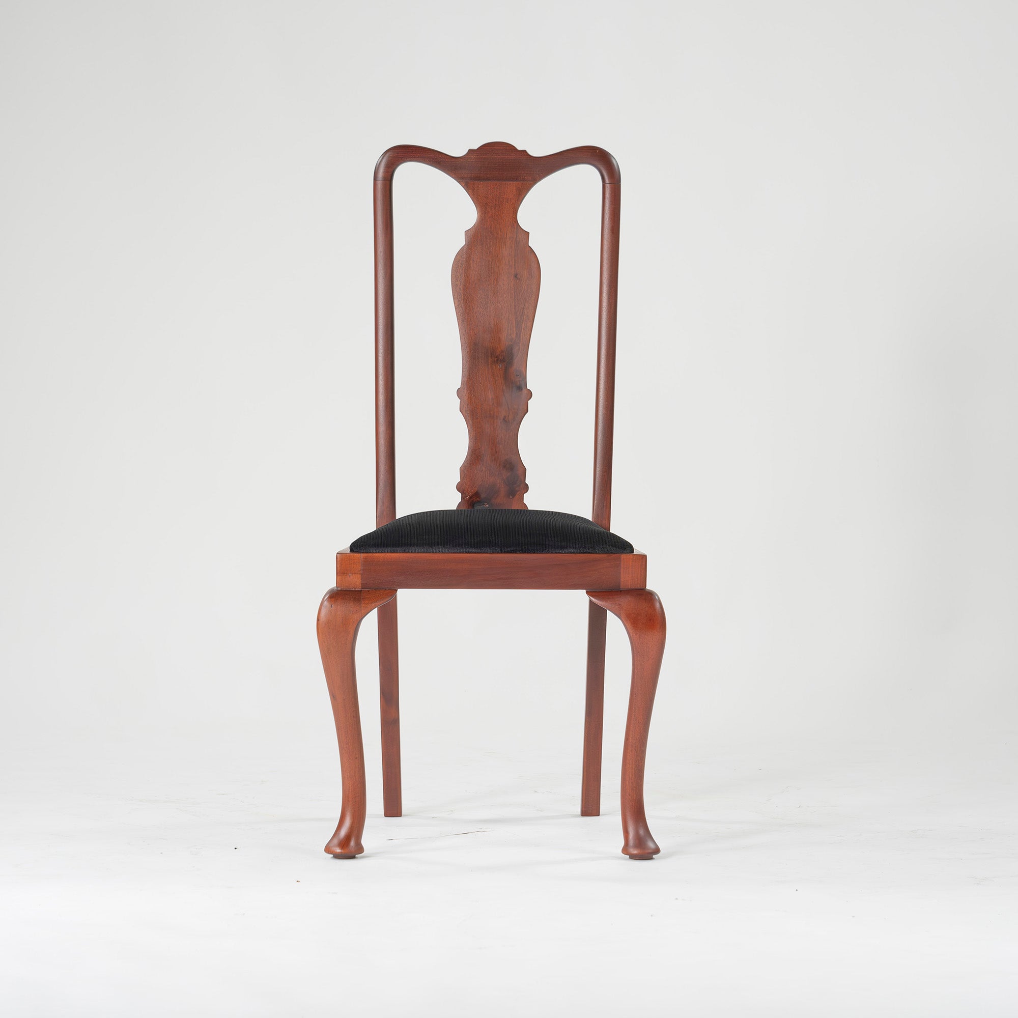 Dining chair, British antique, Queen Anne chair, mahogany (1), 1930s, British vintage, classic design, cabriole legs