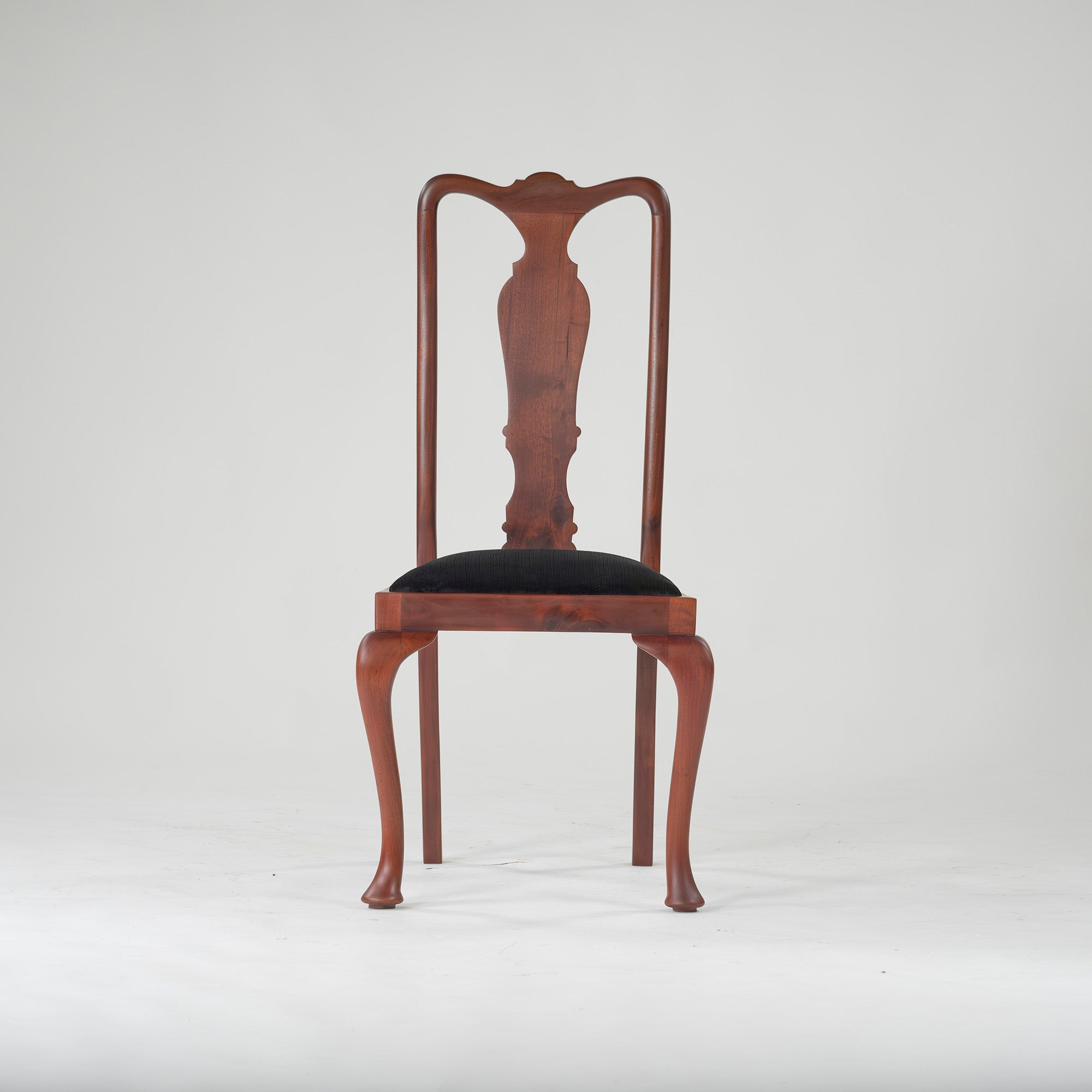 Dining Chair British Antique Queen Anne Chair Mahogany (3) 1930s British Vintage Classic Design Cat Leg