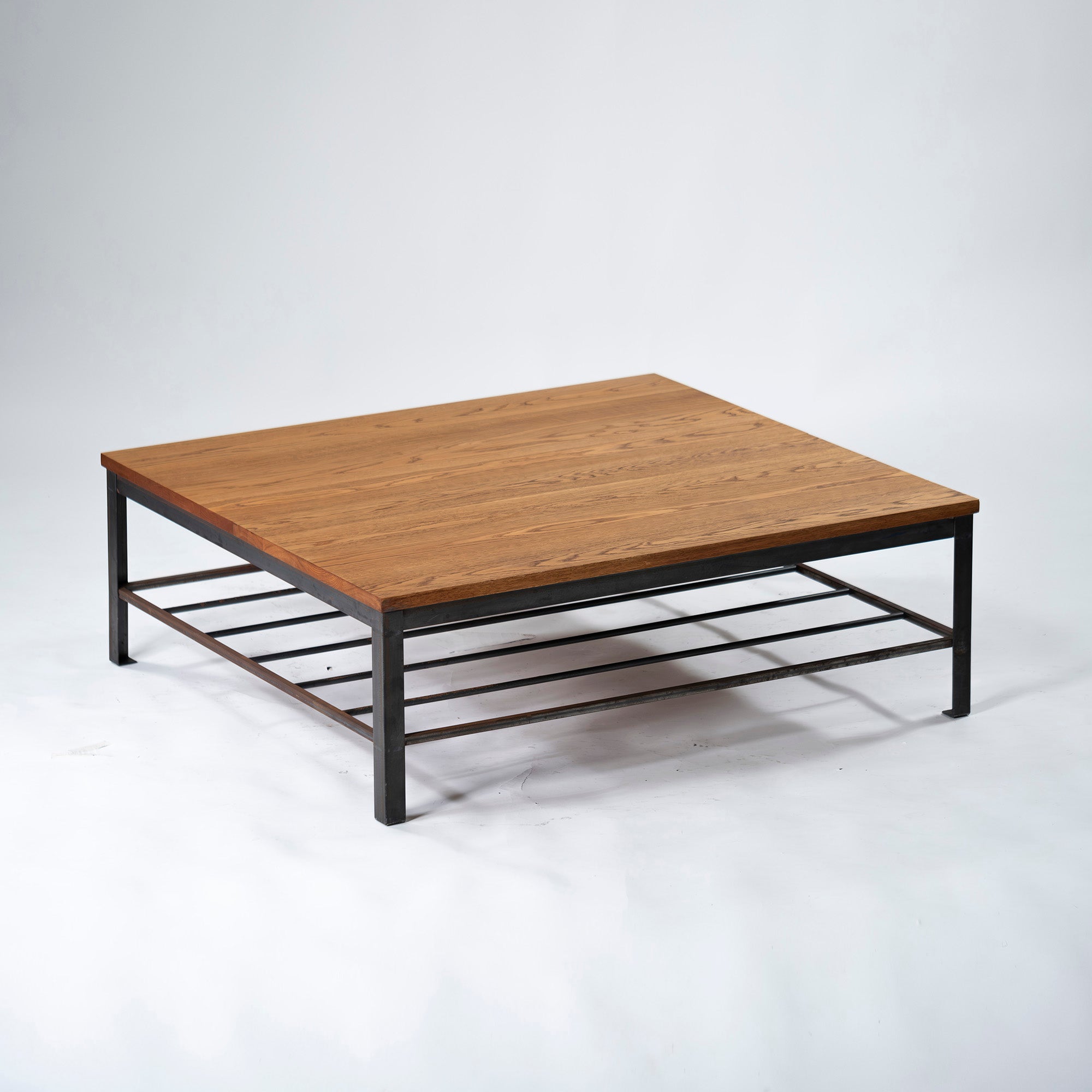 Center table Industrial design Oak wood x iron Vintage style Solid wood Cafe style Coffee table