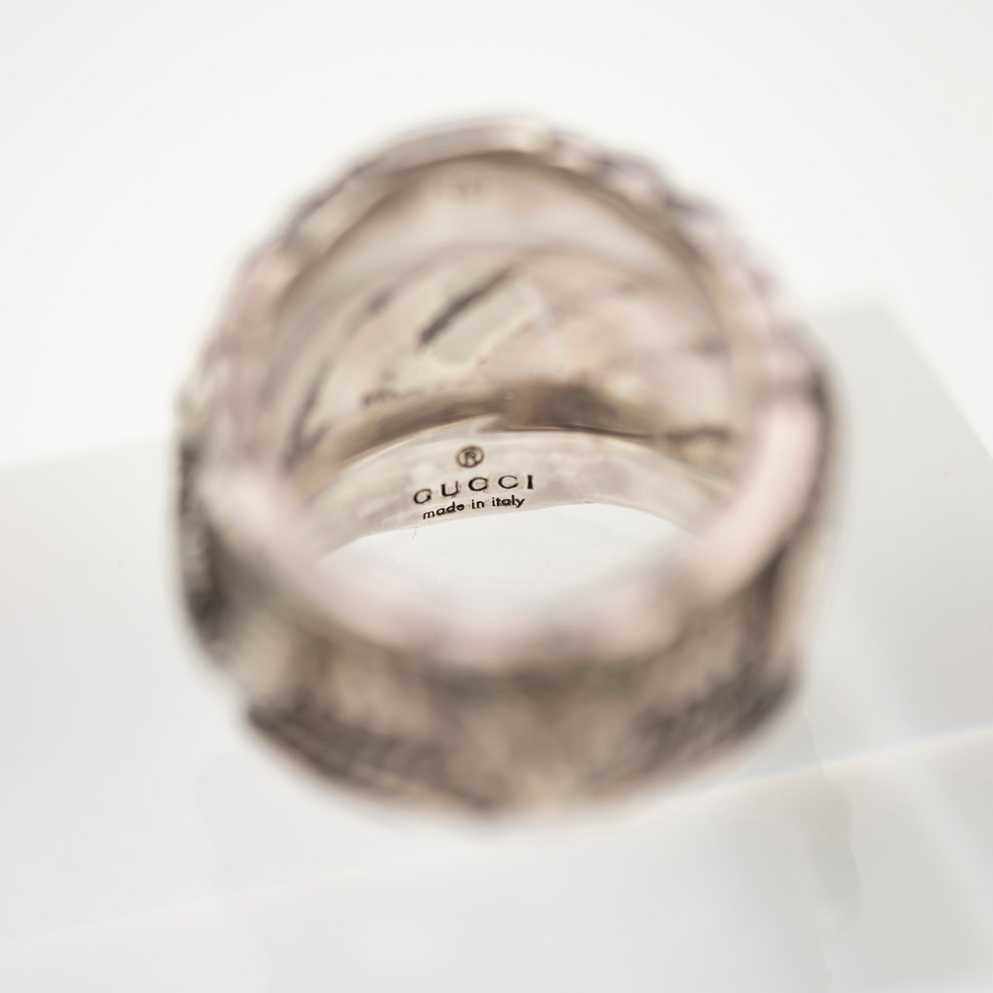 グッチ GUCCI キングスネークガーデンリング Kingsnake Garden ring マラカイト×SV925リング 19号 メンズアクセサリー