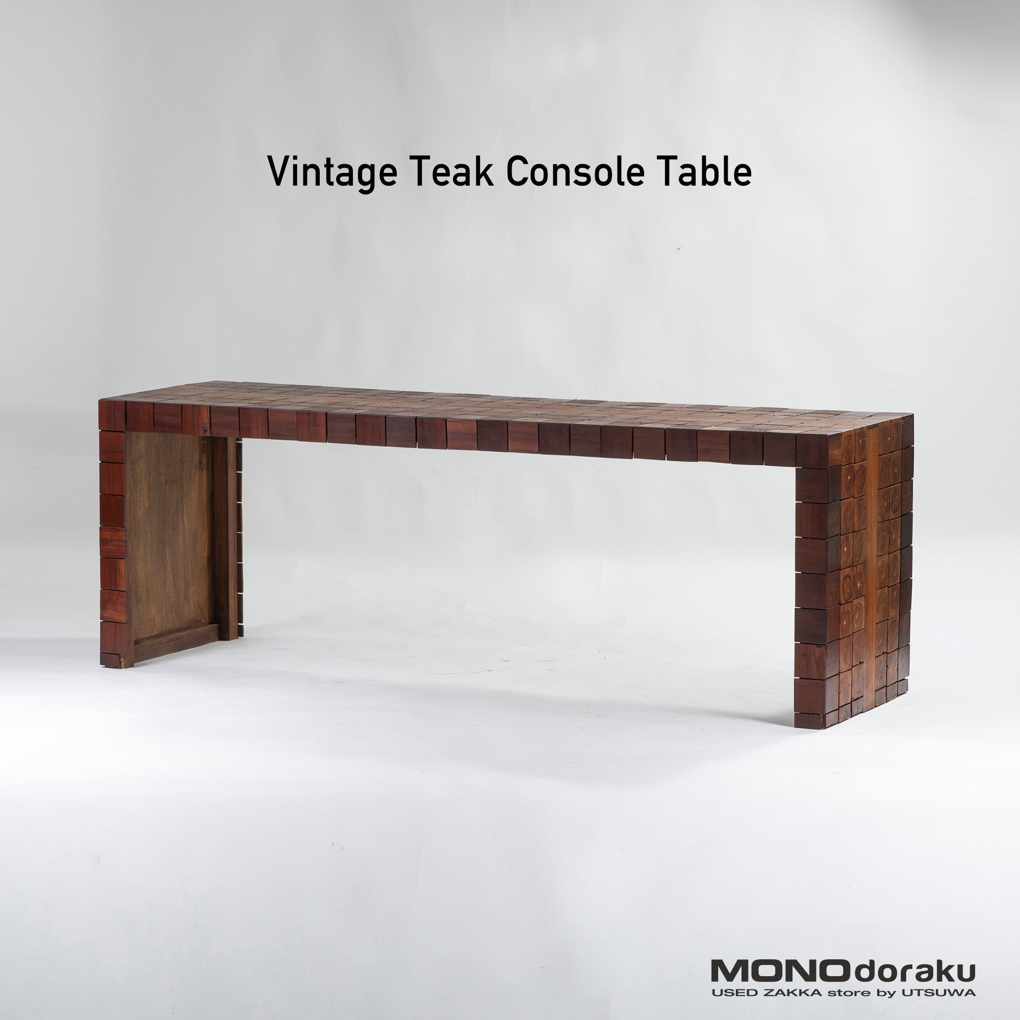 Console table Vintage Teak wood Recycled wood Antique Counter table Side table Display shelf Shelf Store fixtures