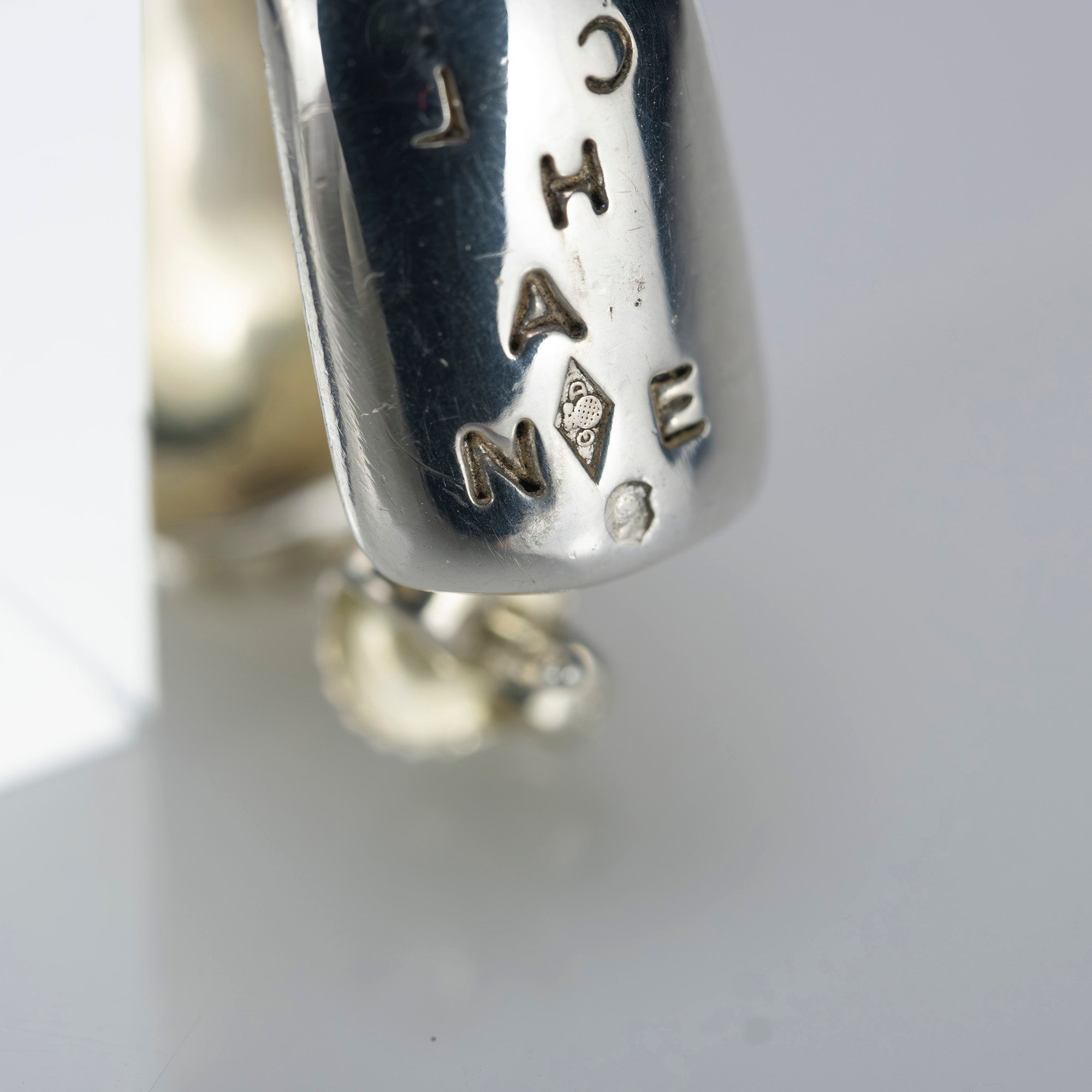 CHANEL Square Hoop Earrings, Silver 925, 18.99g