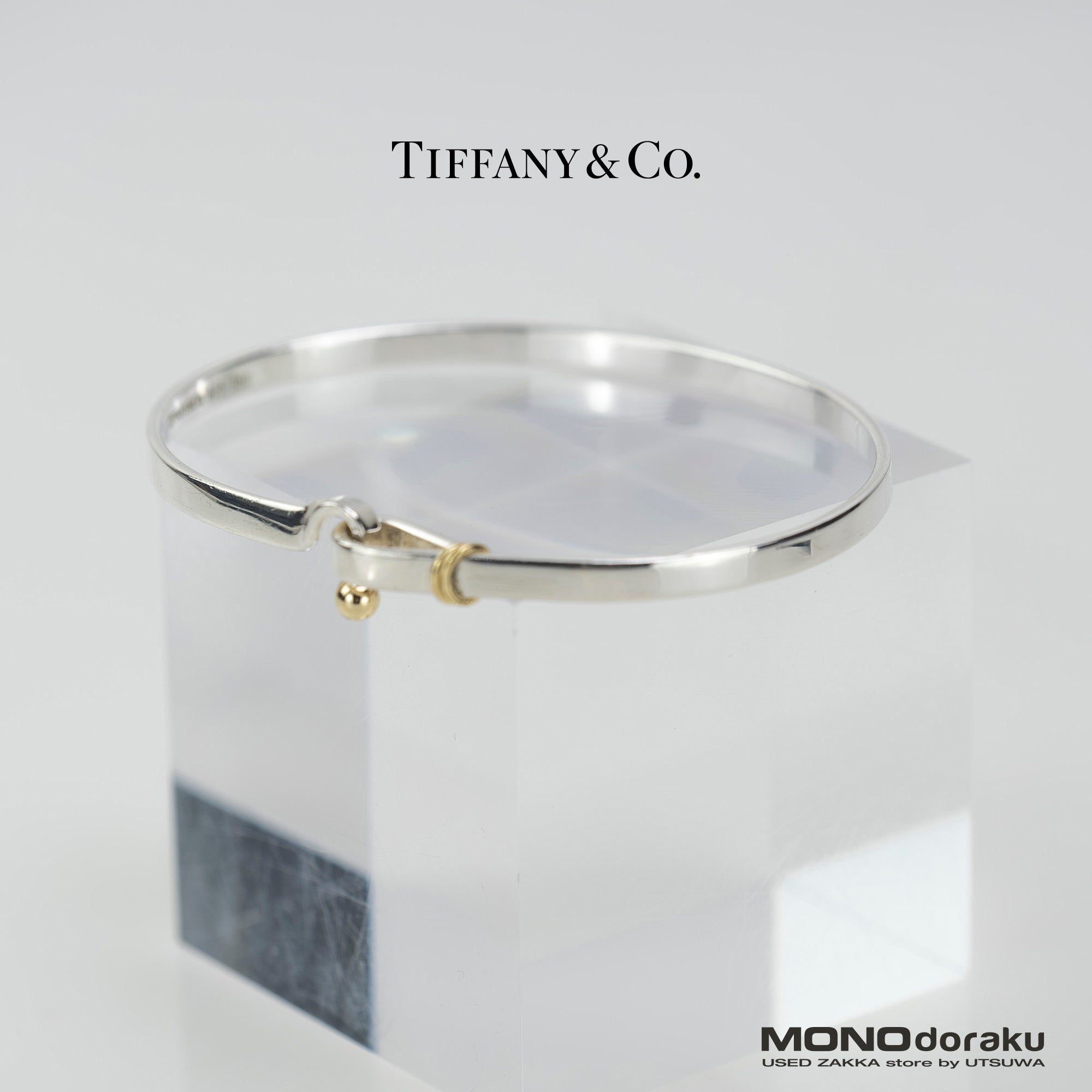 Tiffany &amp; Co. Hook &amp; Eye Bangle Bracelet Accessory Silver 925 K18 11.89g