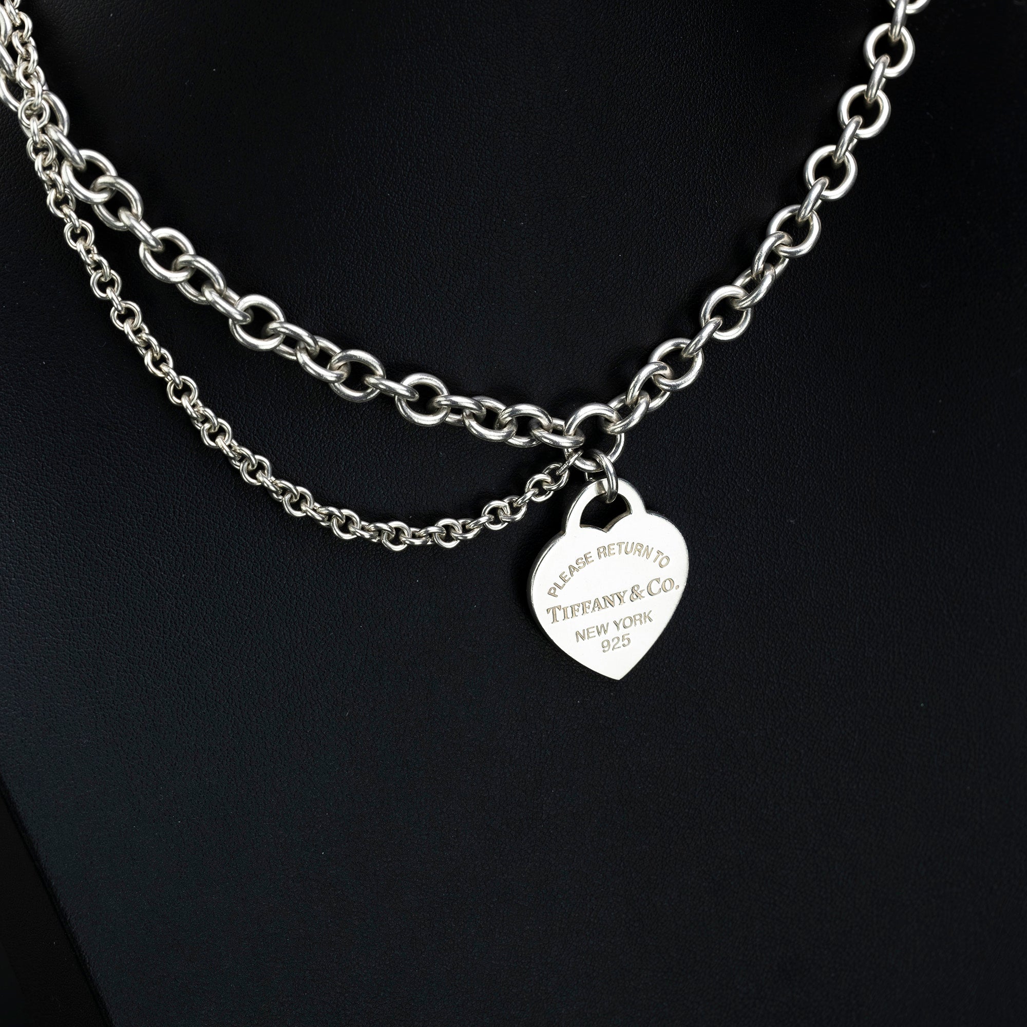 Tiffany &amp; Co. Return to Tiffany Heart Tag Choker Necklace, Silver 925, 53.5g