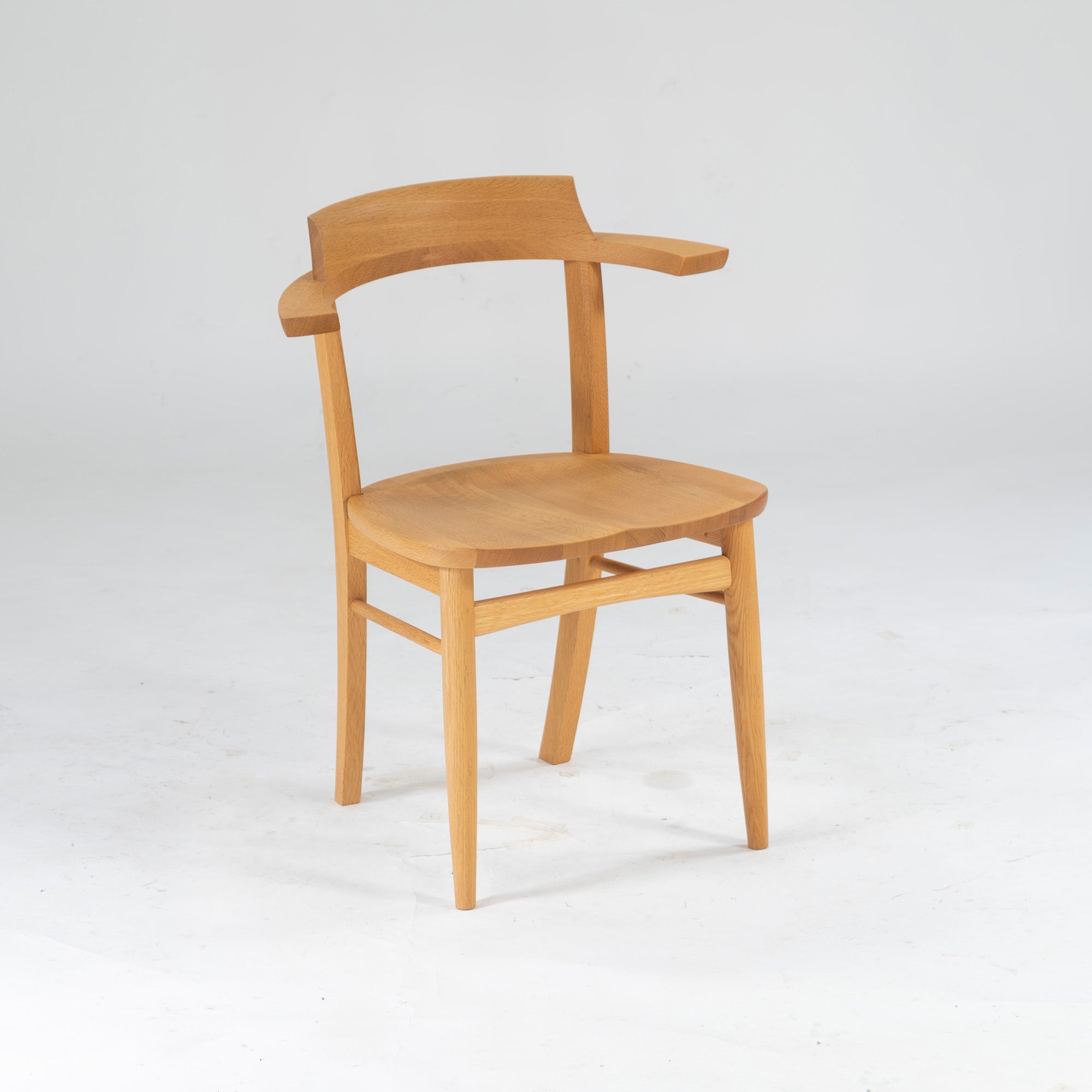 Dining chair Kashiwa Mokko OB21 Sophie plank seat (2) half arm chair oak wood solid wood oak wood natural modern Japanese modern Hida IDC Otsuka