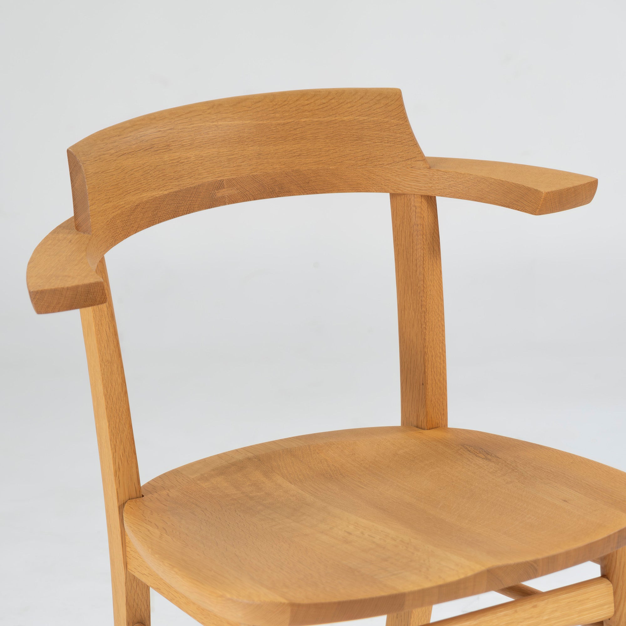 Dining chair Kashiwa Mokko OB21 Sophie plank seat (2) half arm chair oak wood solid wood oak wood natural modern Japanese modern Hida IDC Otsuka