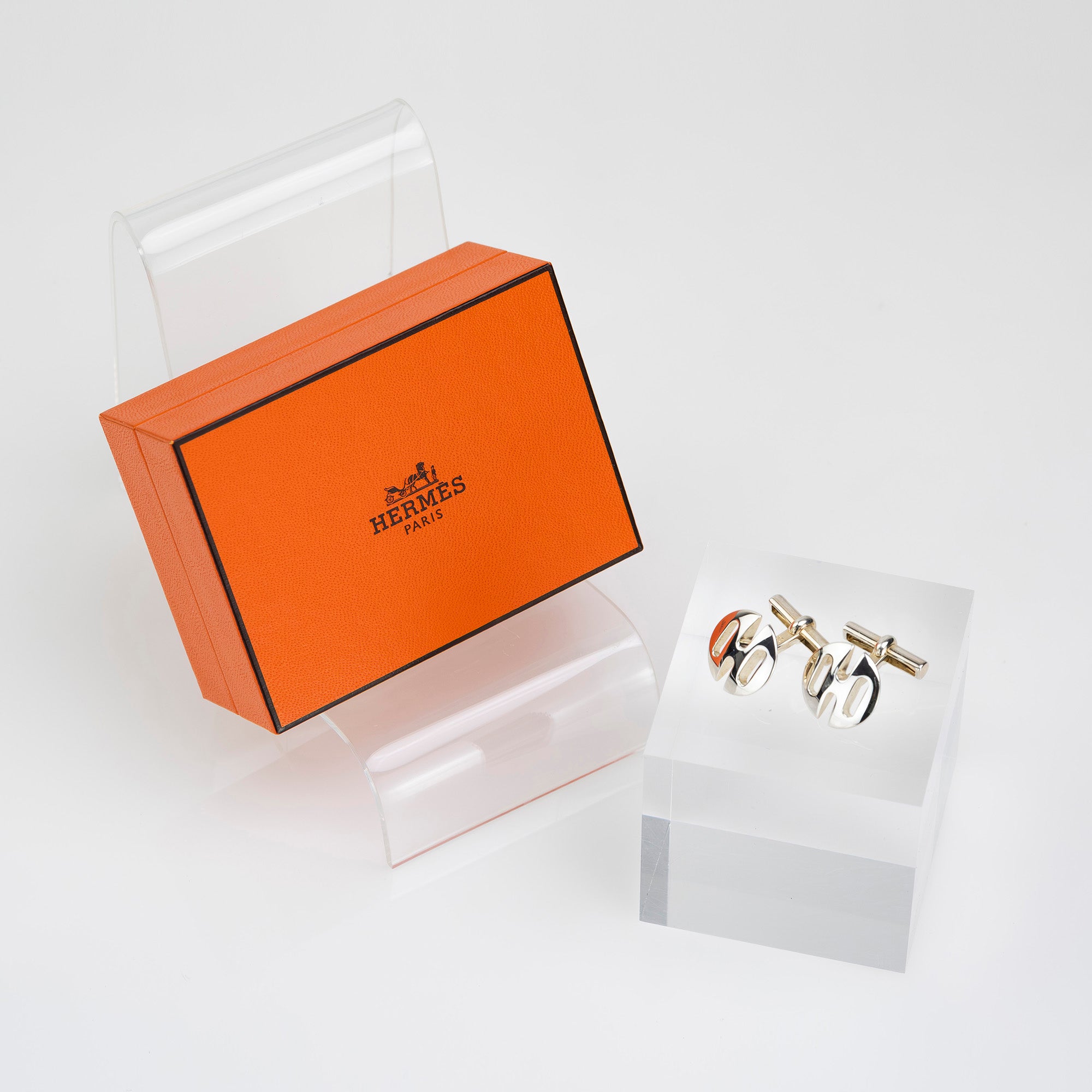 エルメス HERMES カフス カフリンクス シルバー925 Hロゴ