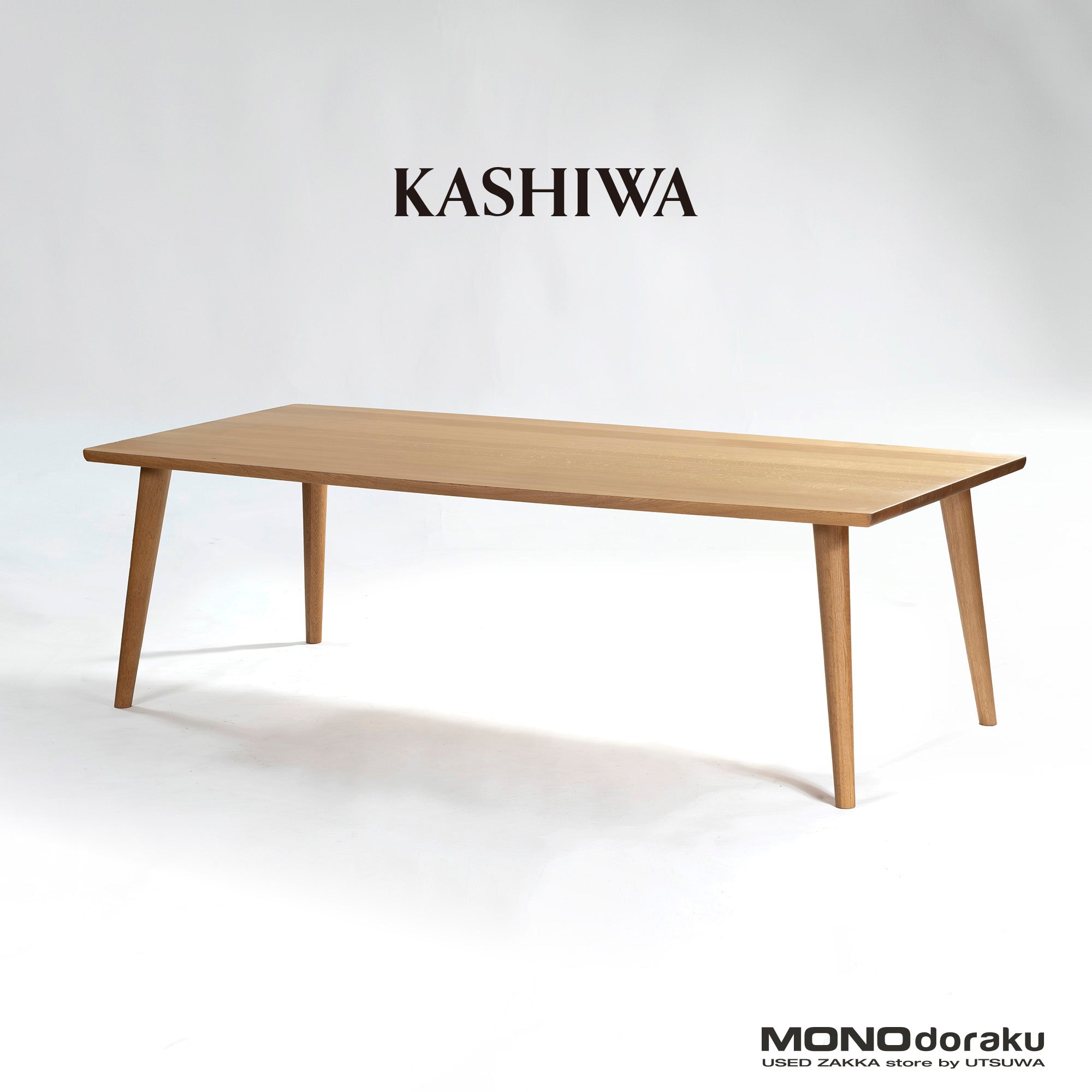 Kashiwa Mokko KASHIWA Order Table Series, Solid Oak, 210cm Wide, Made in Japan, Scandinavian Style, Modern Japanese Style, Simple