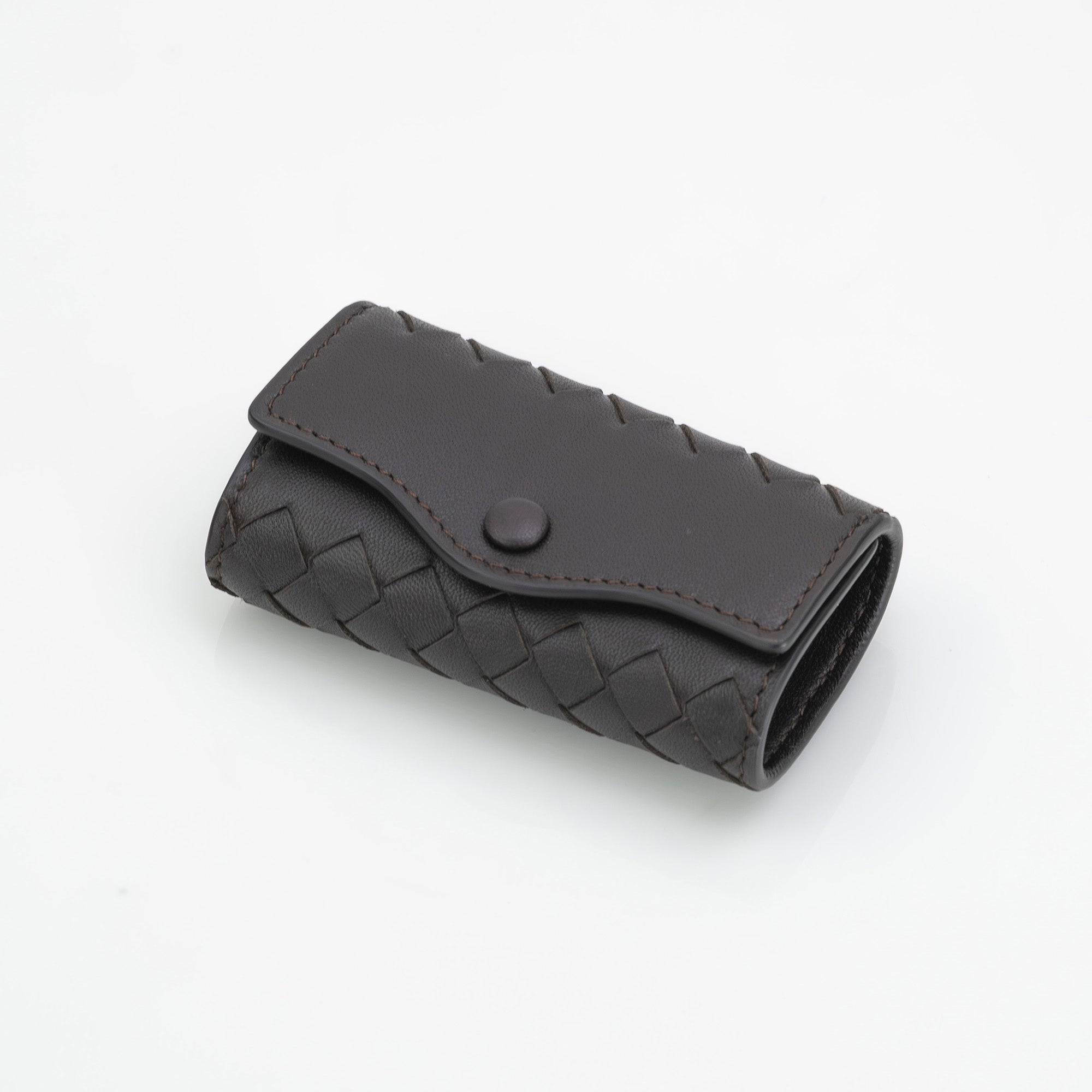 ボスBottega Veneta イントレチャートブラックレザーキーケース ボスBottega Veneta イントレチャートブラックレザーキーケース