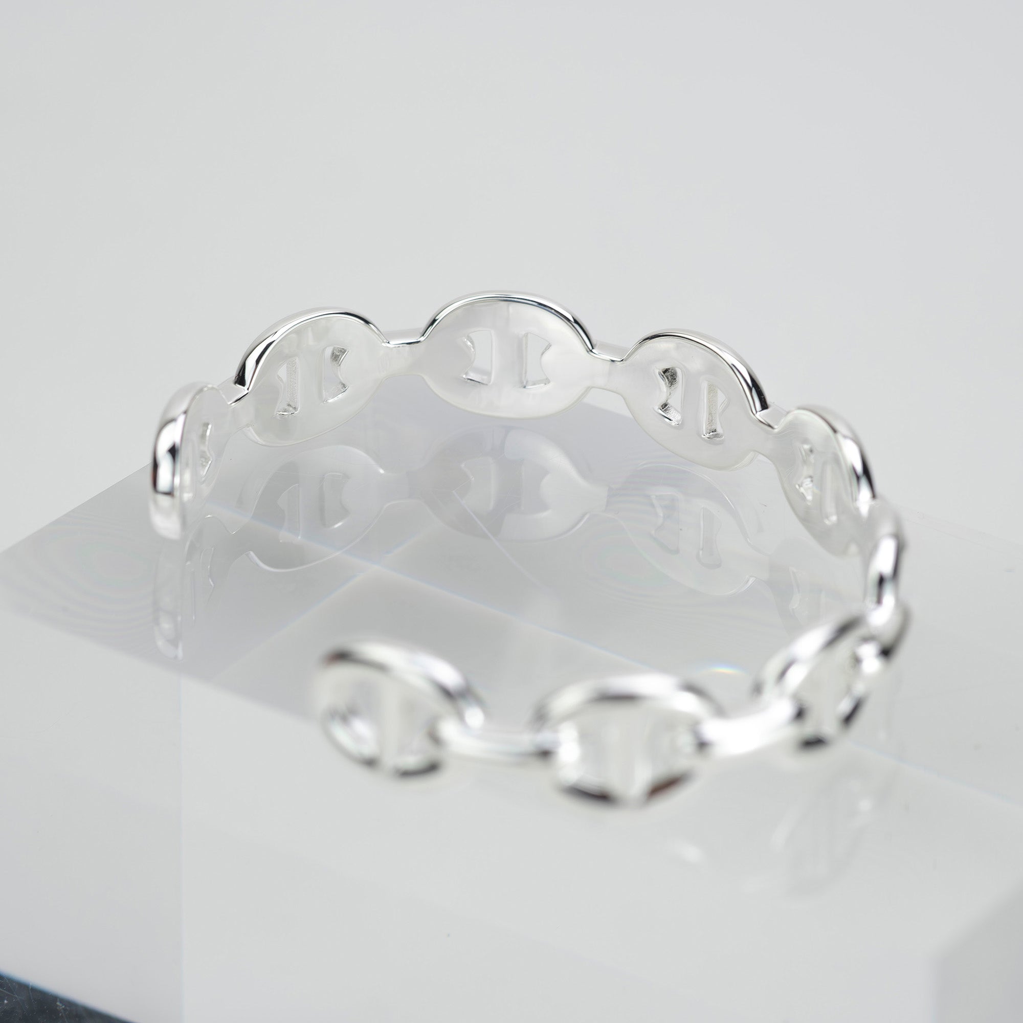 Hermès Open Bangle Anchaîne Chaine d'Ancre SH, Ag925, 21.1g