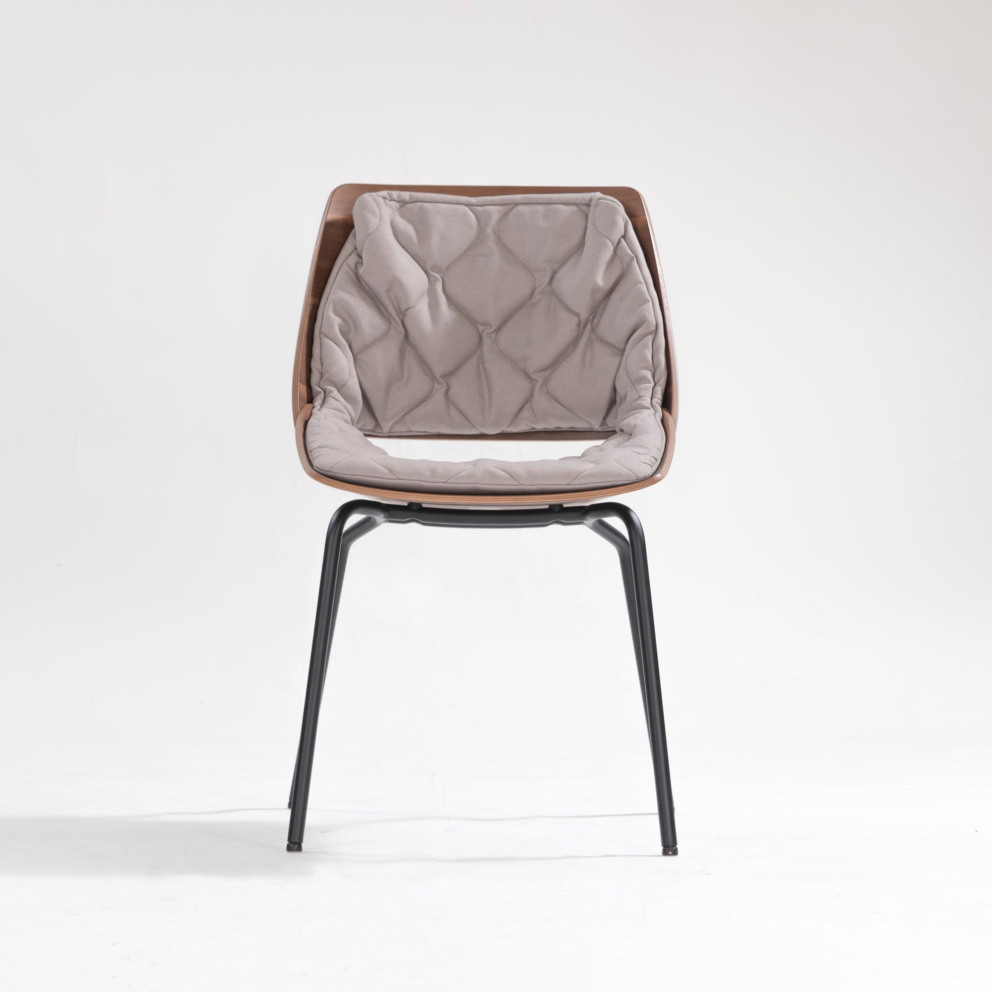 Rolf Benz 650 Walnut Dining Chair (1) with Quilted Cushion, Wood Shell Chair, Made in Germany, Luxury, Modern, Natural