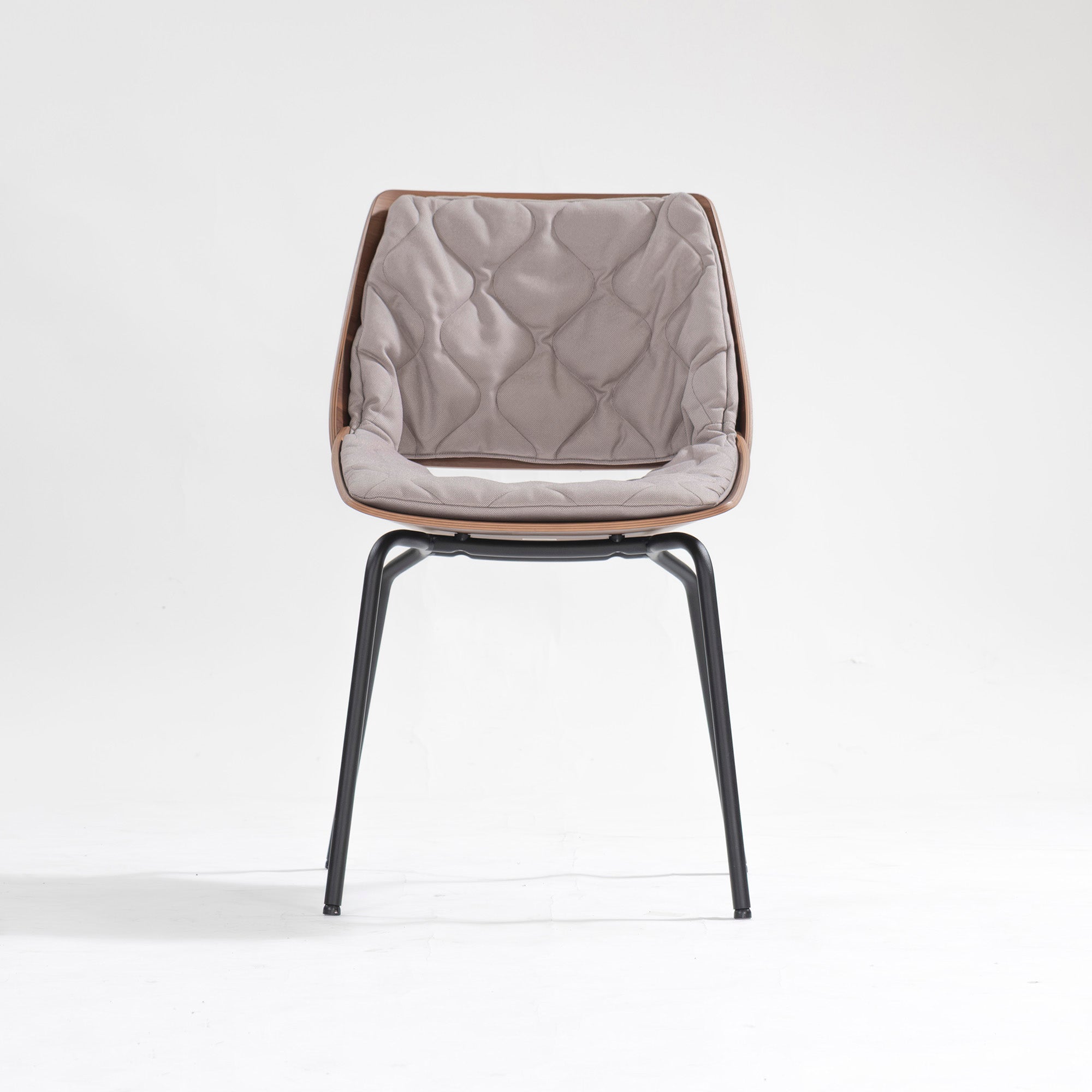 Rolf Benz 650 Walnut Dining Chair (2) with Quilted Cushion, Wood Shell Chair, Made in Germany, Luxury, Modern, Natural