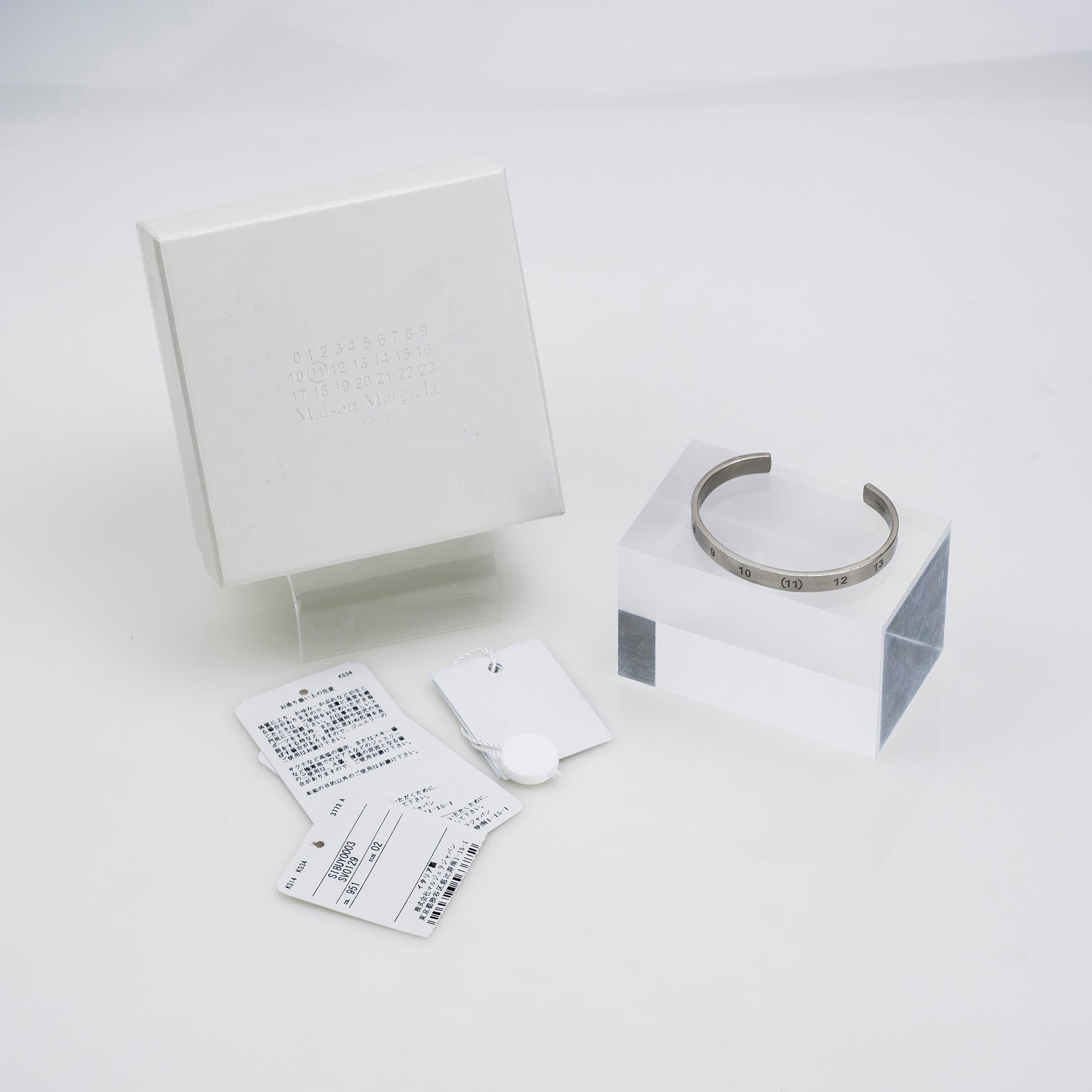 Maison Margiela Number Bangle, Serial Number 11, Sterling Silver, Size 02, Men's and Women's Accessories