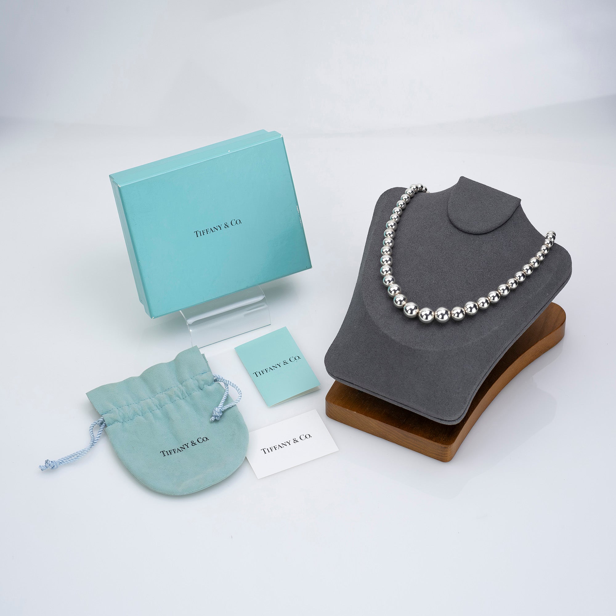 Tiffany &amp; Co. Hardware Ball Necklace in 925 Sterling Silver, Women's Jewelry, Includes Box and Dust Bag