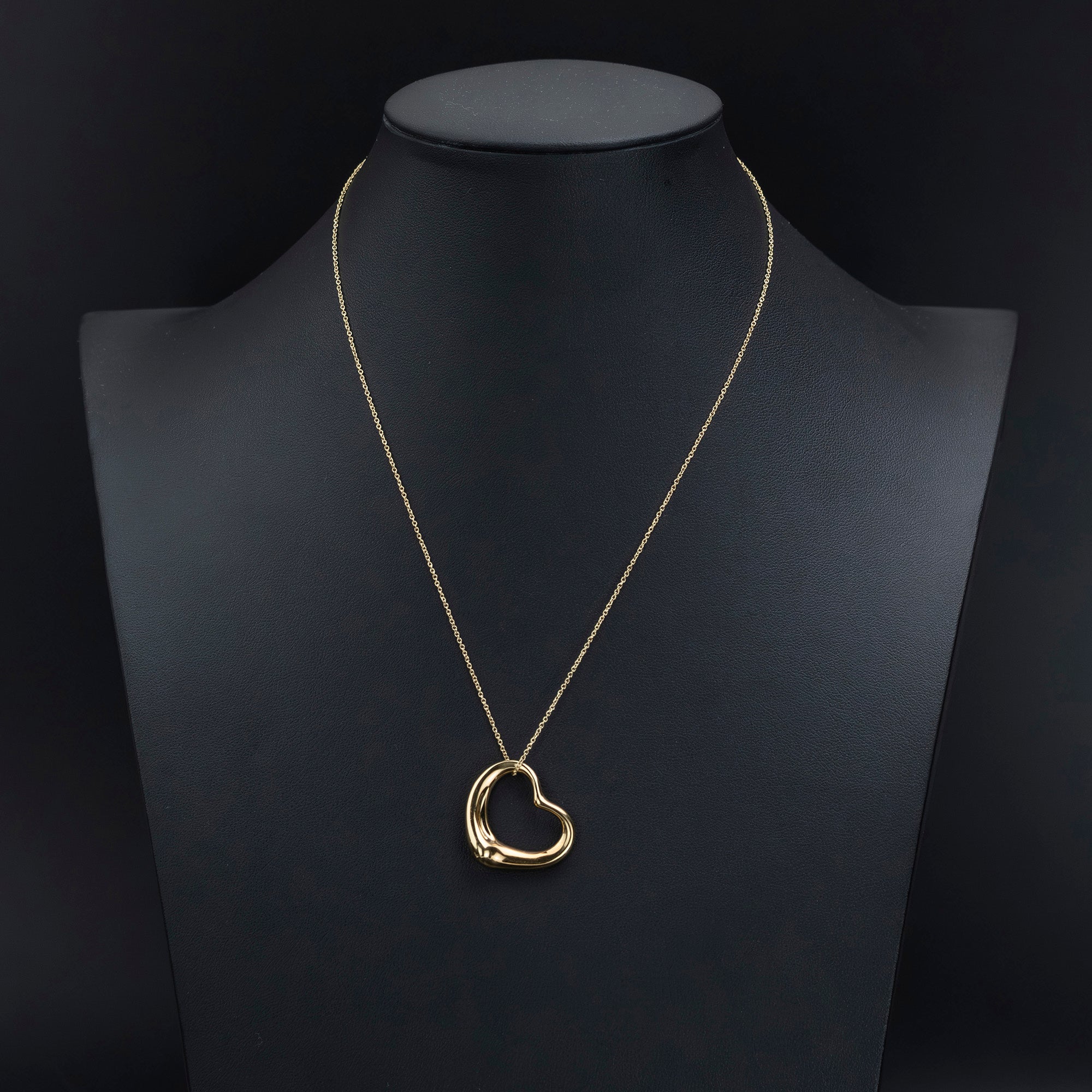 Tiffany &amp; Co. Open Heart Necklace in 750 K18YG Yellow Gold by Elsa Peretti
