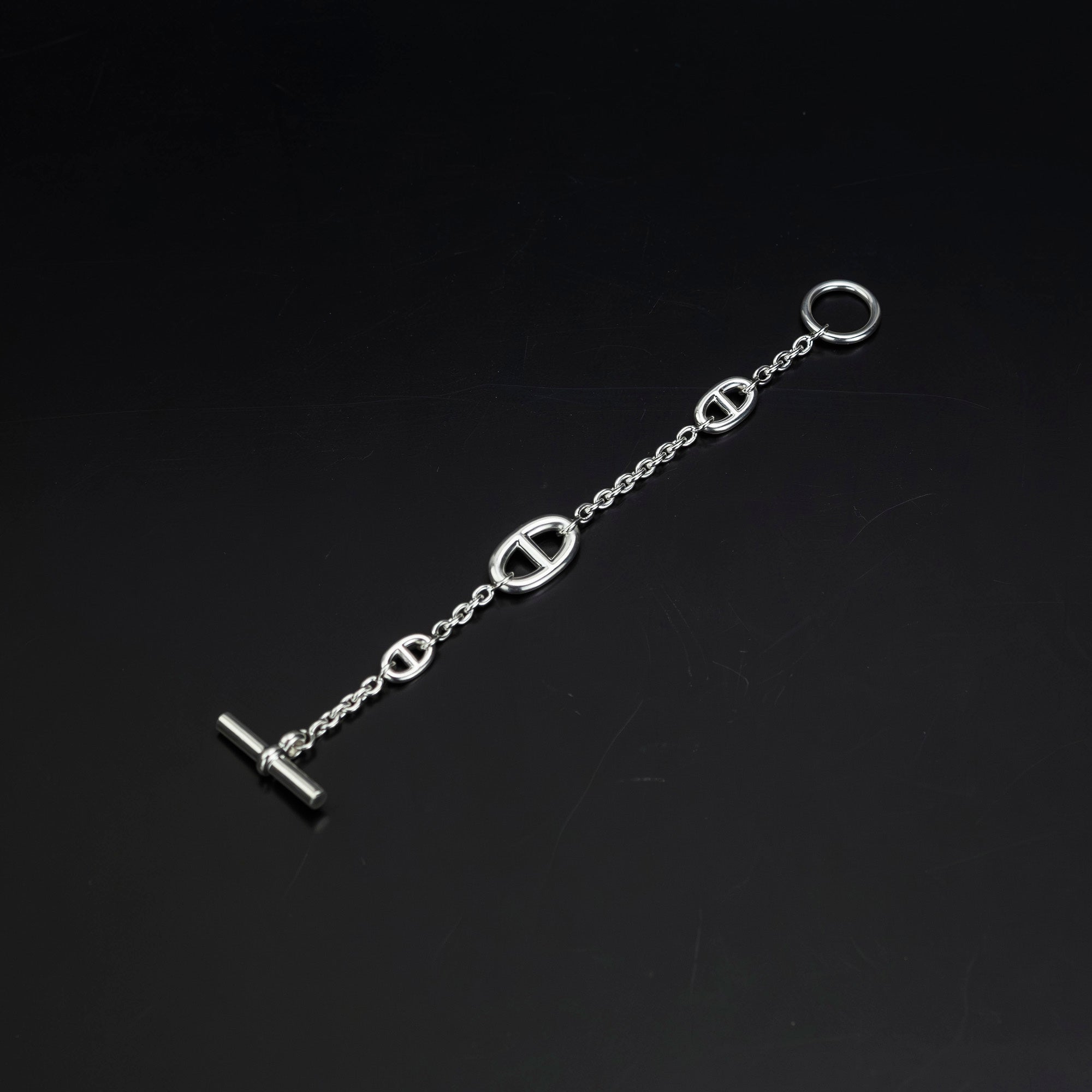 Hermès Farandole Sterling Silver Bracelet with Chaine d'Ancre Motif, 925 Sterling Silver, Approx. 25.39g