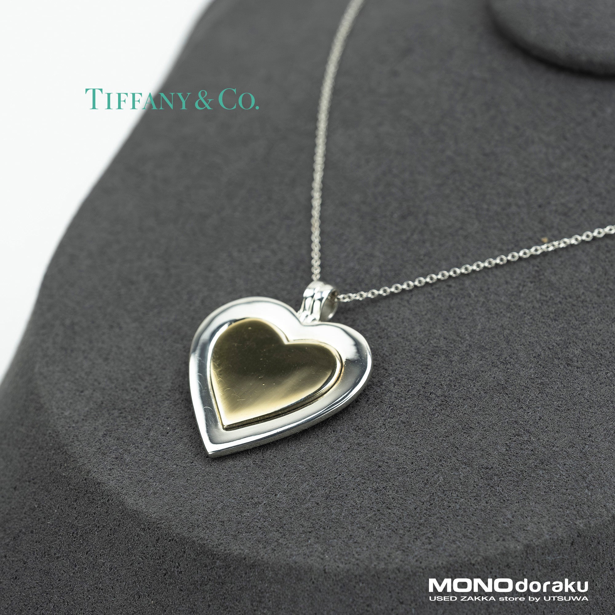Tiffany &amp; Co. Heart Necklace in 18K Yellow Gold and 925 Silver, 11.1g