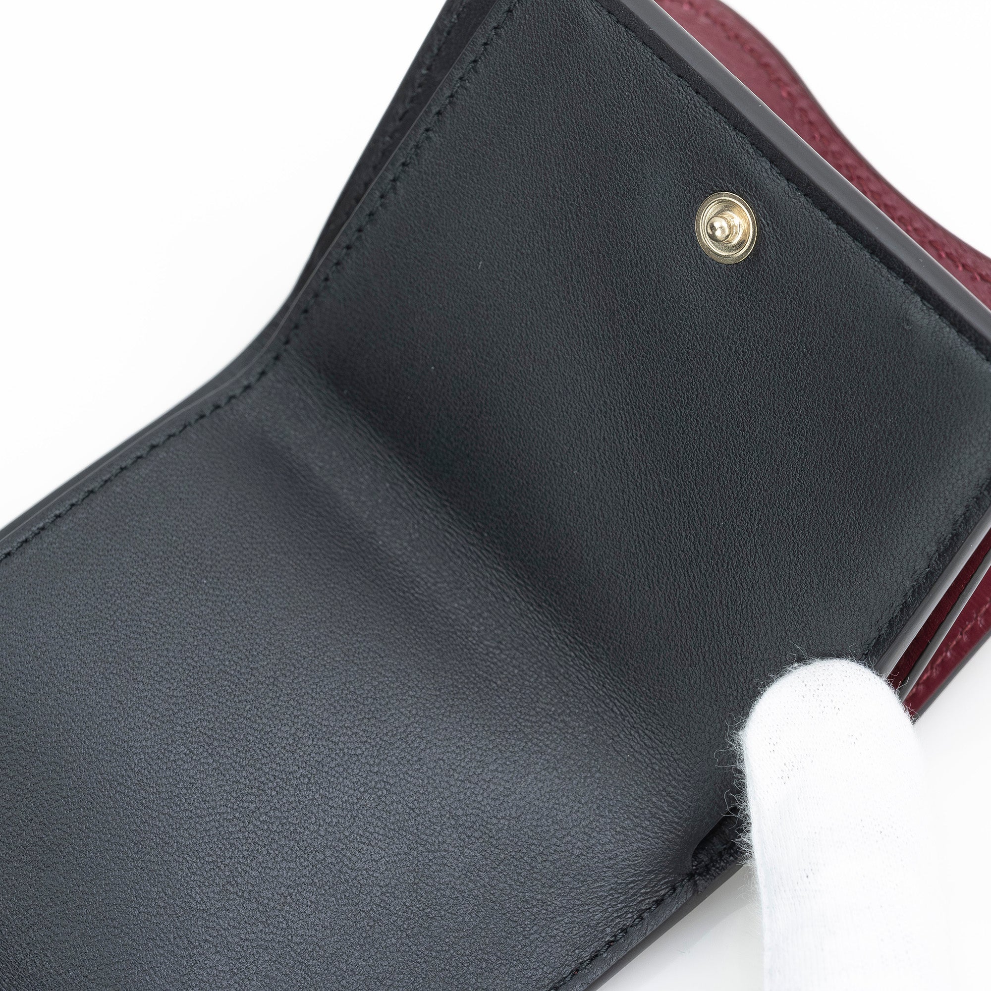 Cartier Panthère de Cartier Tri-fold Wallet in Cherry Red Calfskin [Excellent Condition, Box Included]