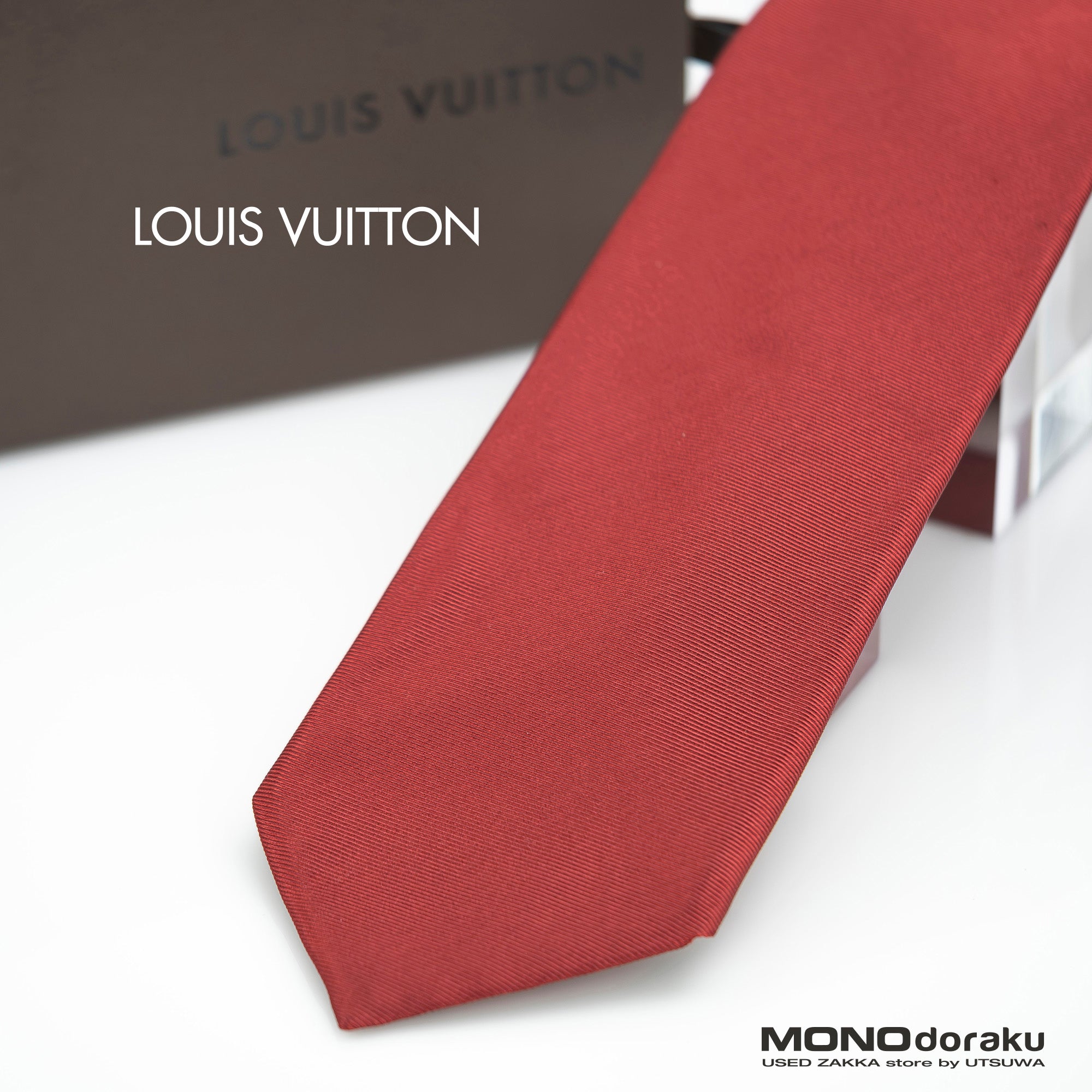 Louis Vuitton Cravate Monogram Flower Tie, 100% Silk, Red