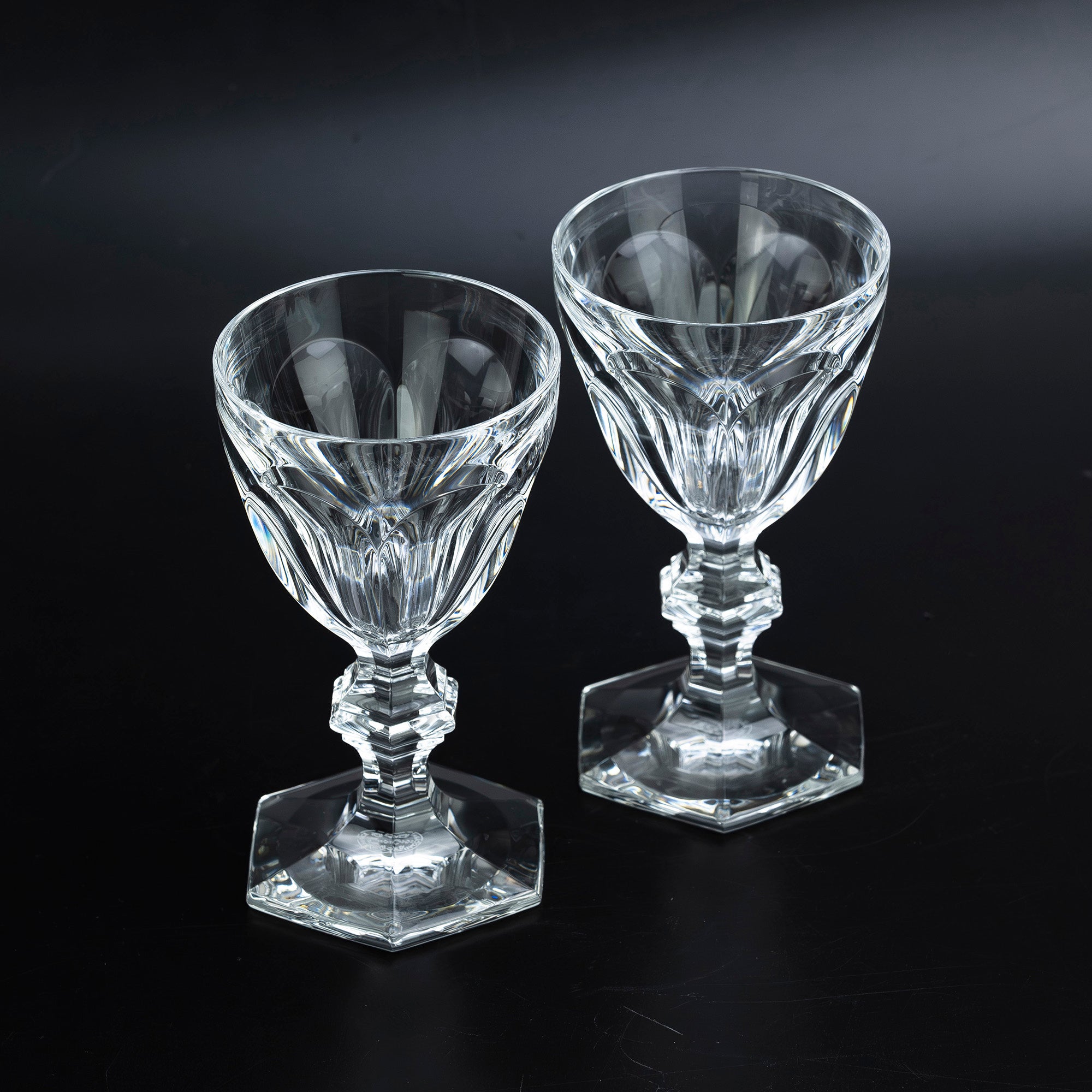 Baccarat Harcourt Crystal Wine Glasses, Set of 2, Made in France, Luxury Tableware