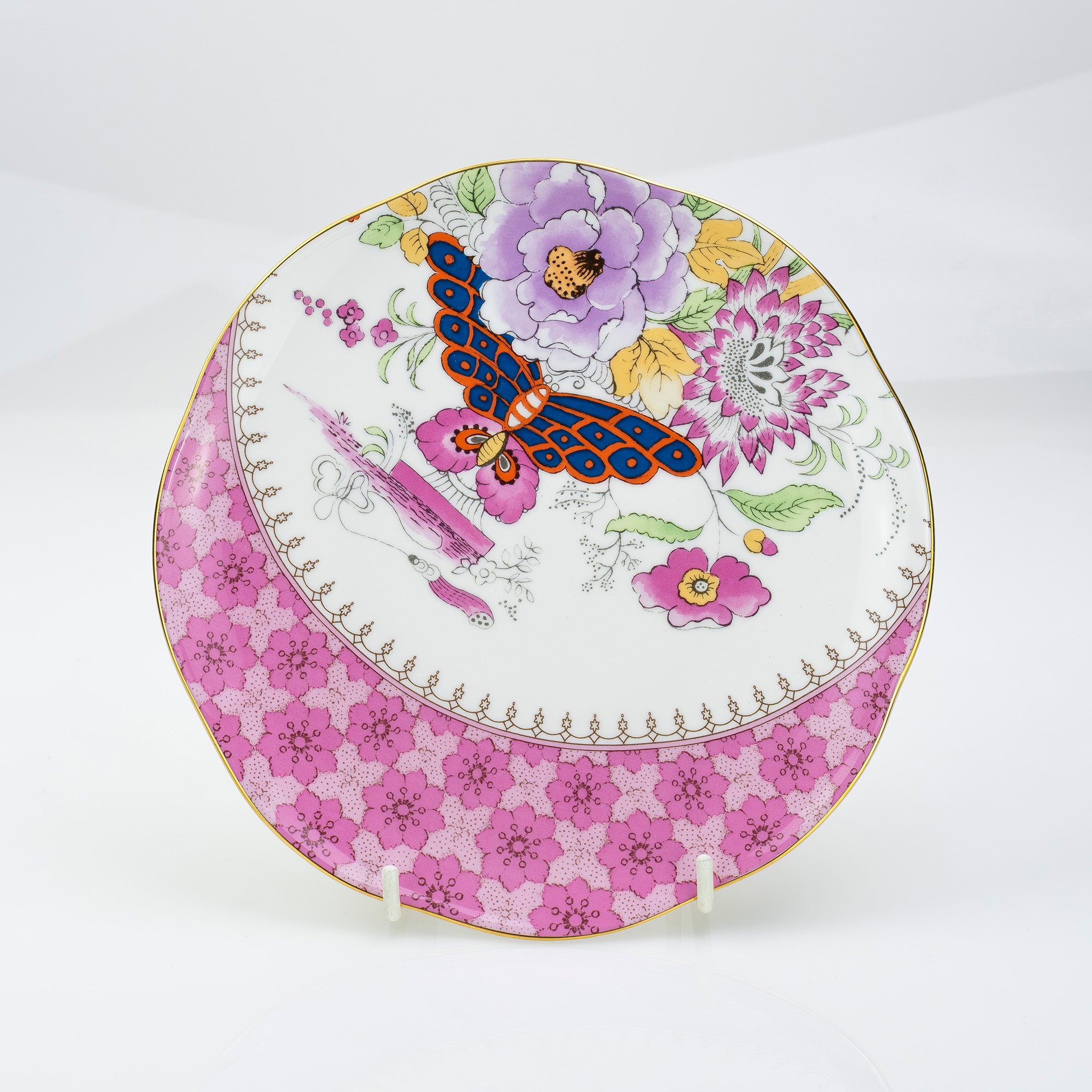 ウェッジウッド バタフライブルーム プレート 4枚セット 20cm ギフトBOX付き 【美品・箱付】