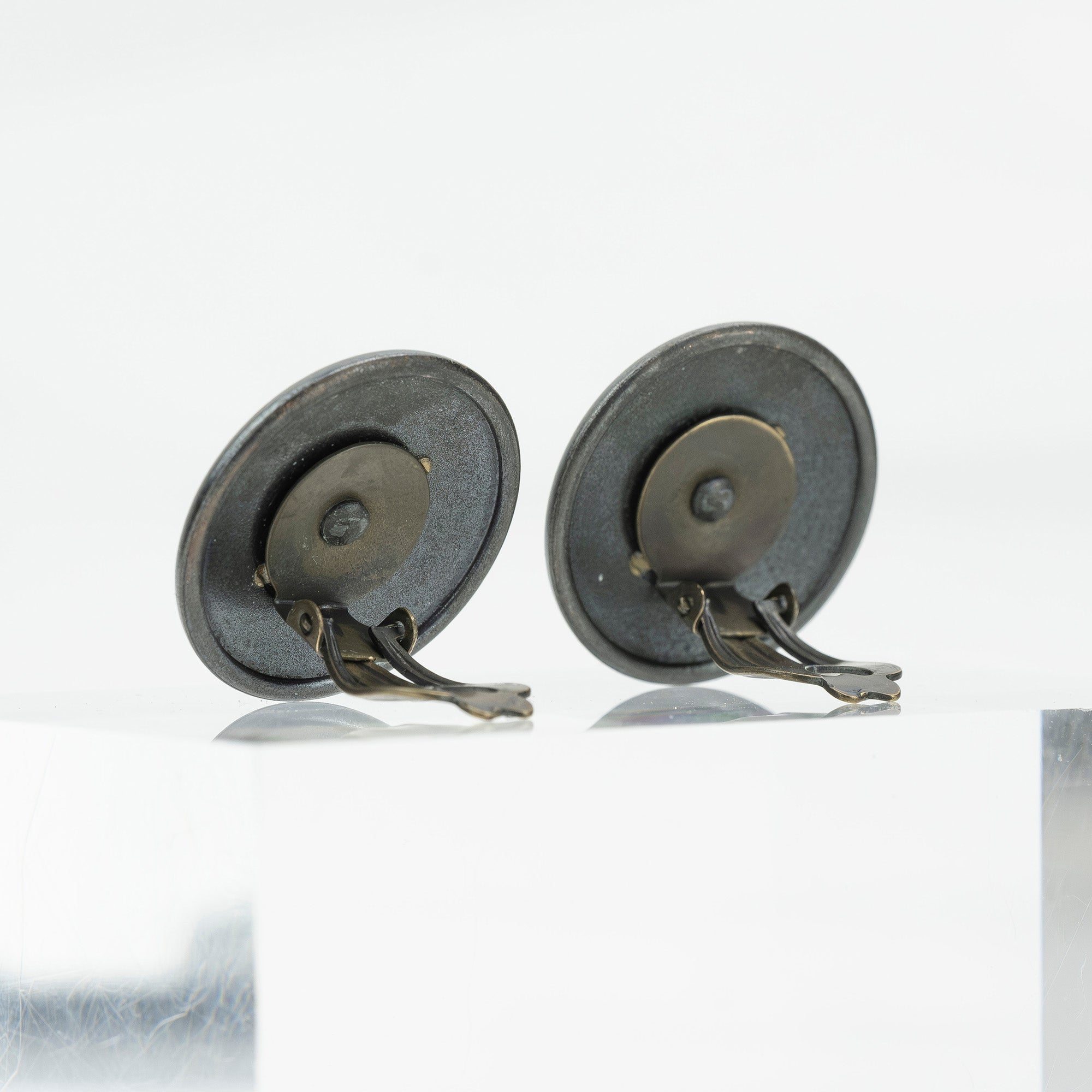 Hermes Vintage Earrings, Sellier Horn Motif, 1970s-80s, Rare Accessory [with box]