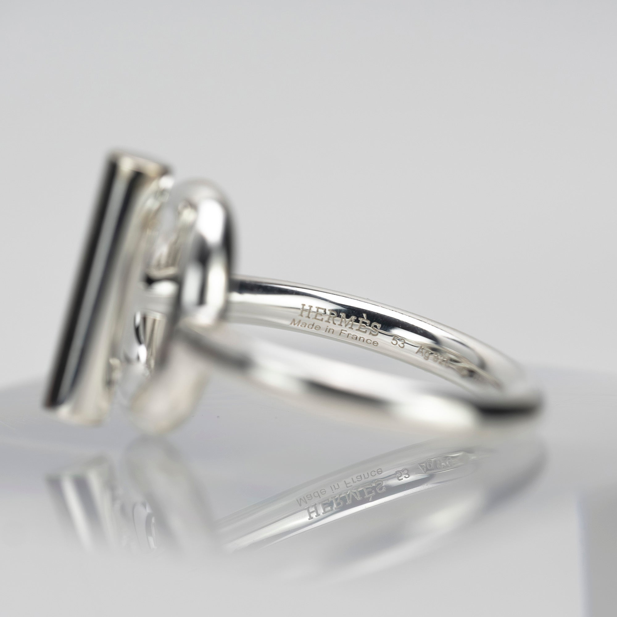 Hermes Eschapement Ring, size 53, 925 sterling silver, size 11, Chaîne d'Ancre motif, unisex, excellent condition, comes with box and certificate of authenticity.