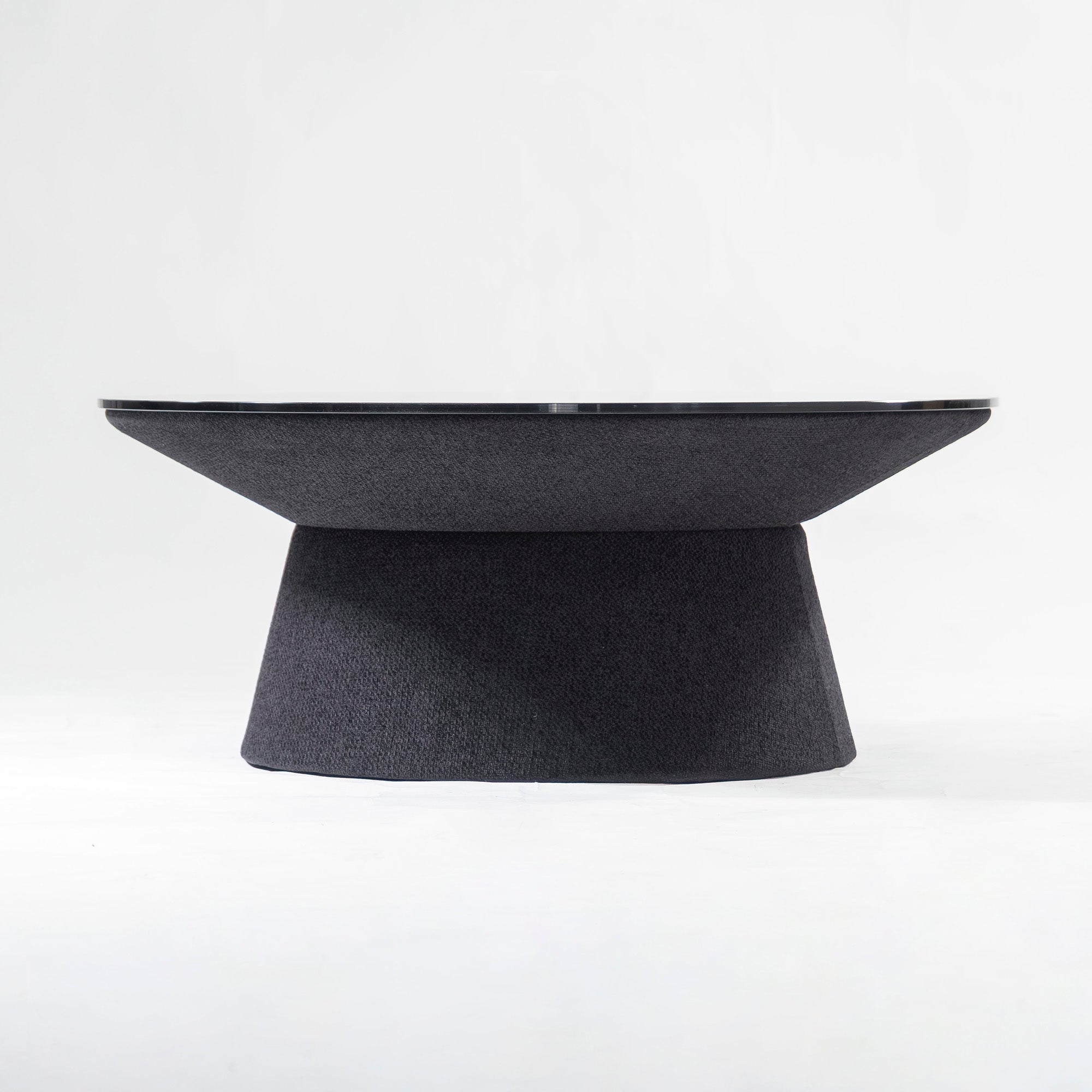 センターテーブル フクラ HUKLA SLT009 リビングテーブル スモークガラス ファブリック ローテーブル シンプル ラグジュアリー モダン