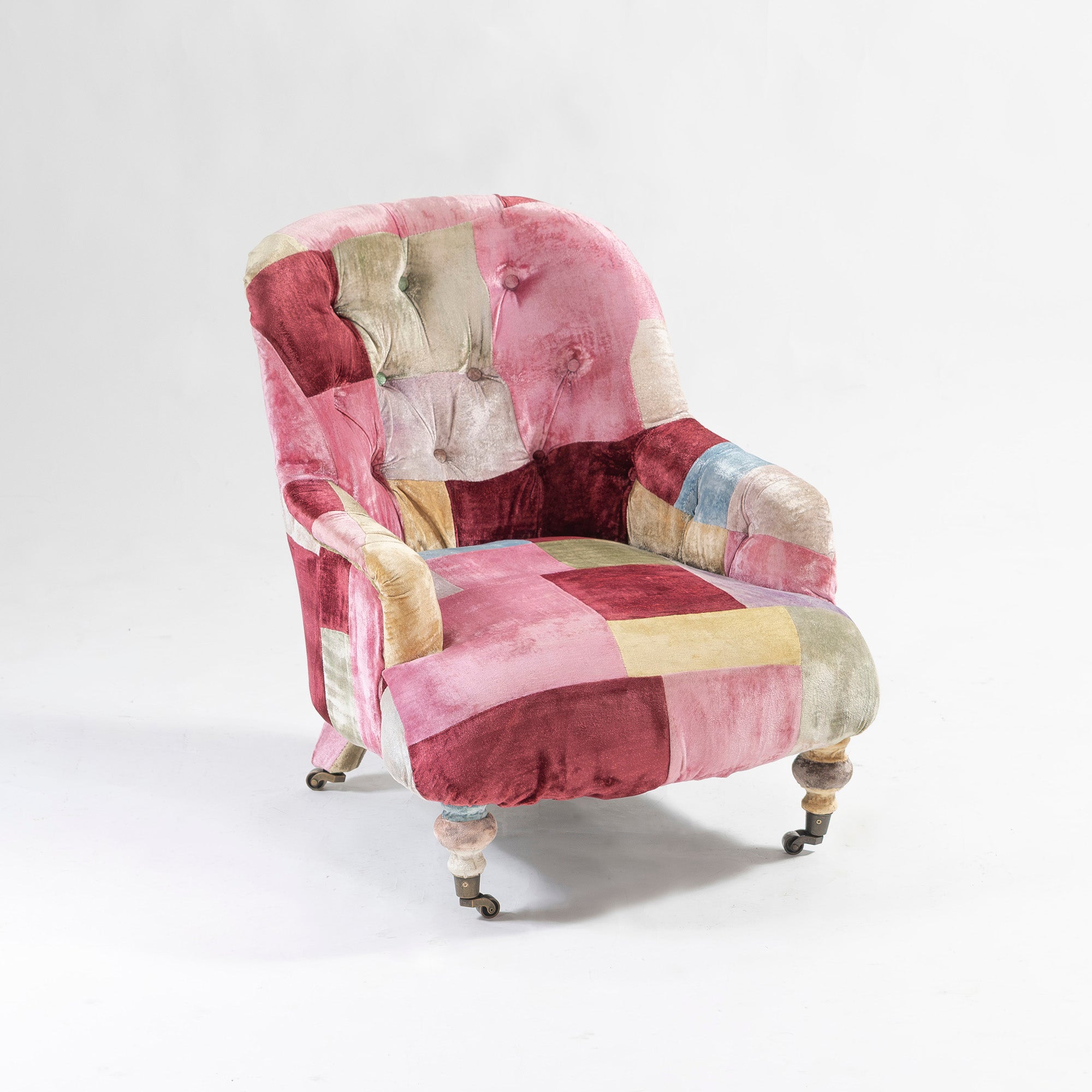 ソファ ハロ HALO ANNE CHAIR アンチェア ベルベット パッチワーク ボヘミアン 英国アンティーク風 クラシック ラウンジチェア 1Pソファ