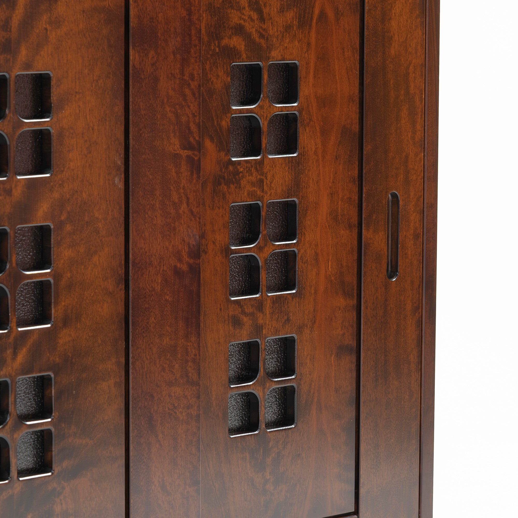 キャビネット 星野民芸 サイドキャビネット 樺桜材 幅93cm 無垢材 棚板可動式 民芸家具 和モダン リビング収納 収納家具 収納棚  国産家具