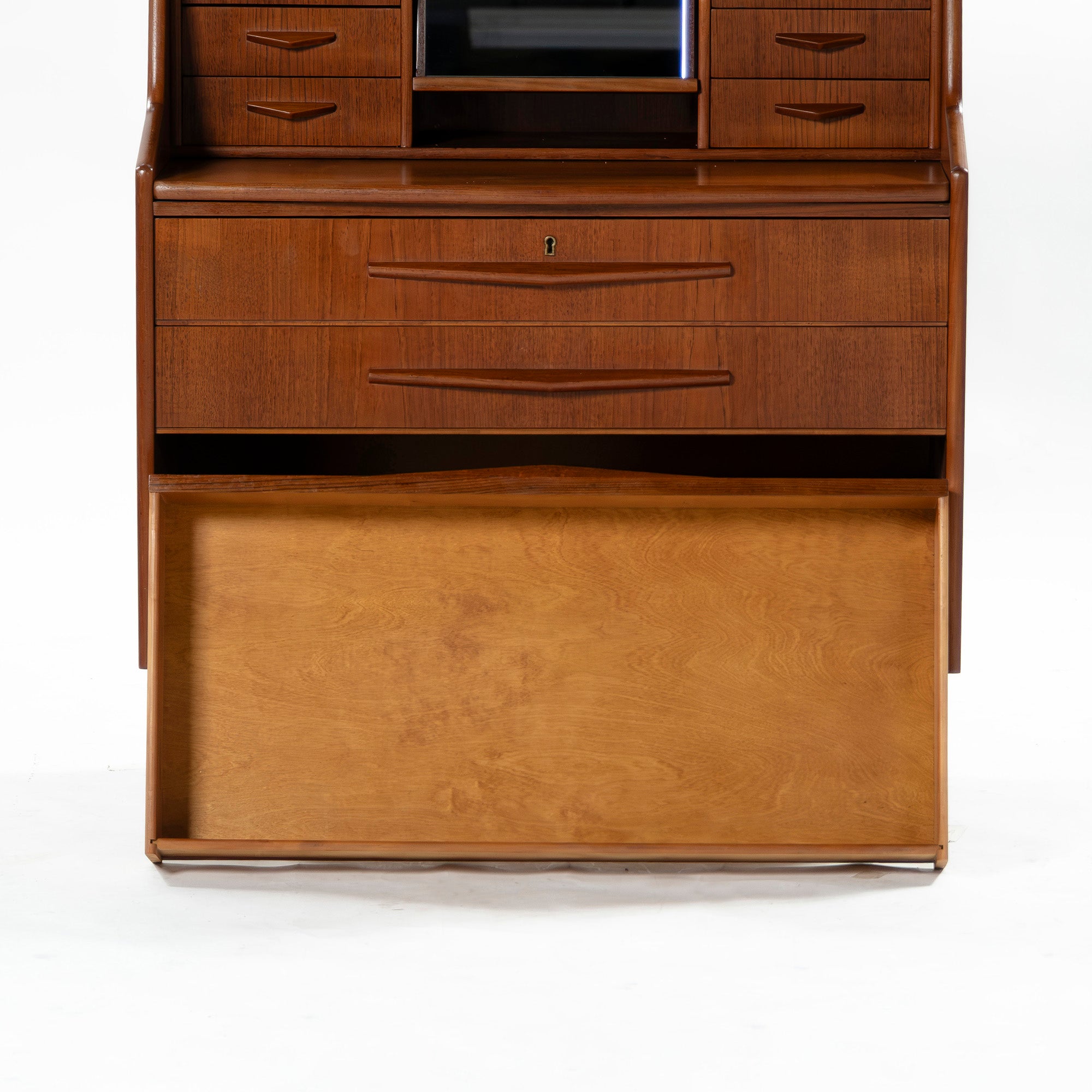 北欧ヴィンテージ ライティングビューロー チーク材 1960s デンマーク ミッドセンチュリー ライティングデスク リビング収納 キャビネット