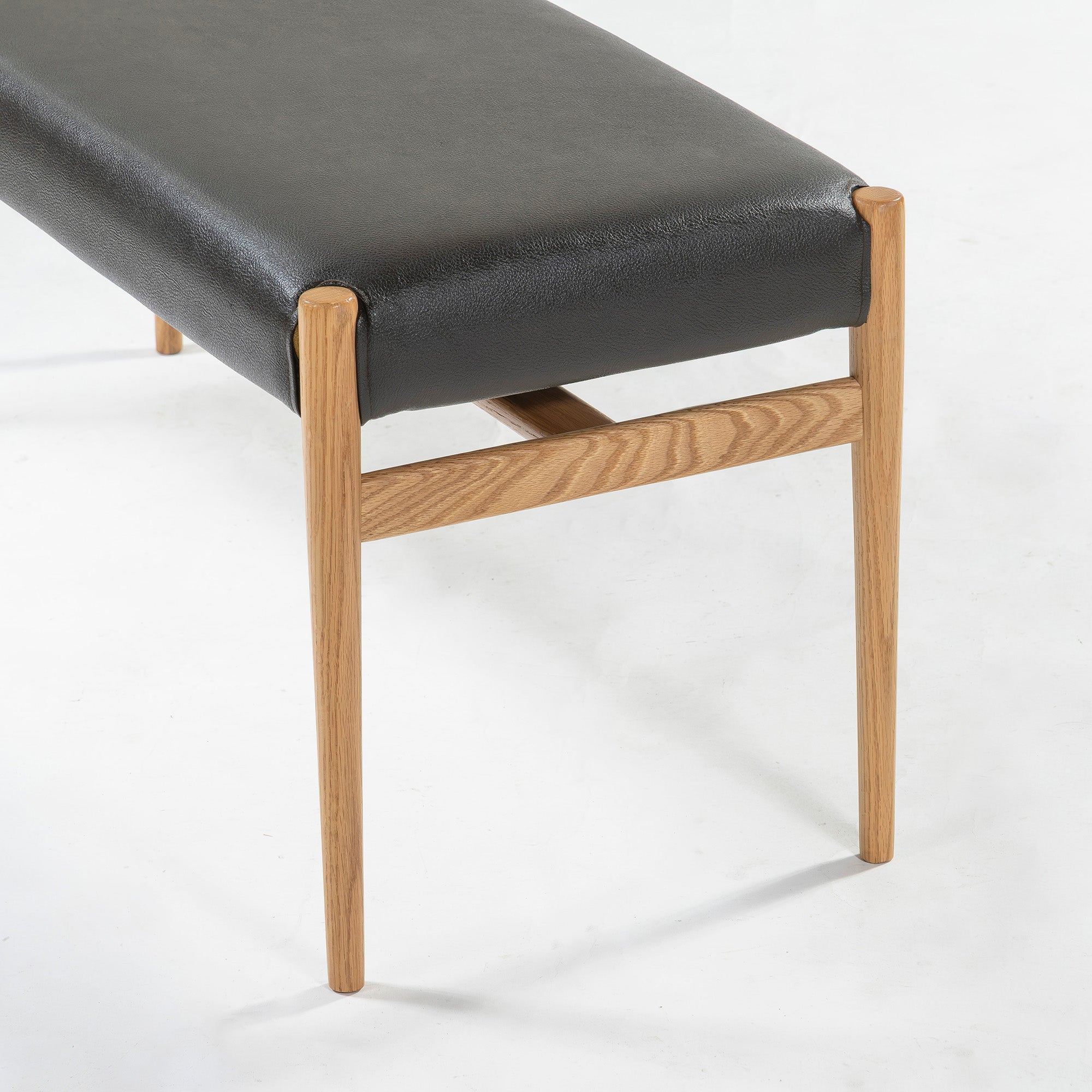 ダイニングベンチ 飛騨家具 HIDAKAGU AKI ベンチ オーク材 PVCレザー ダークブラウン 北欧スタイル ナチュラルモダン 和モダン シンプル