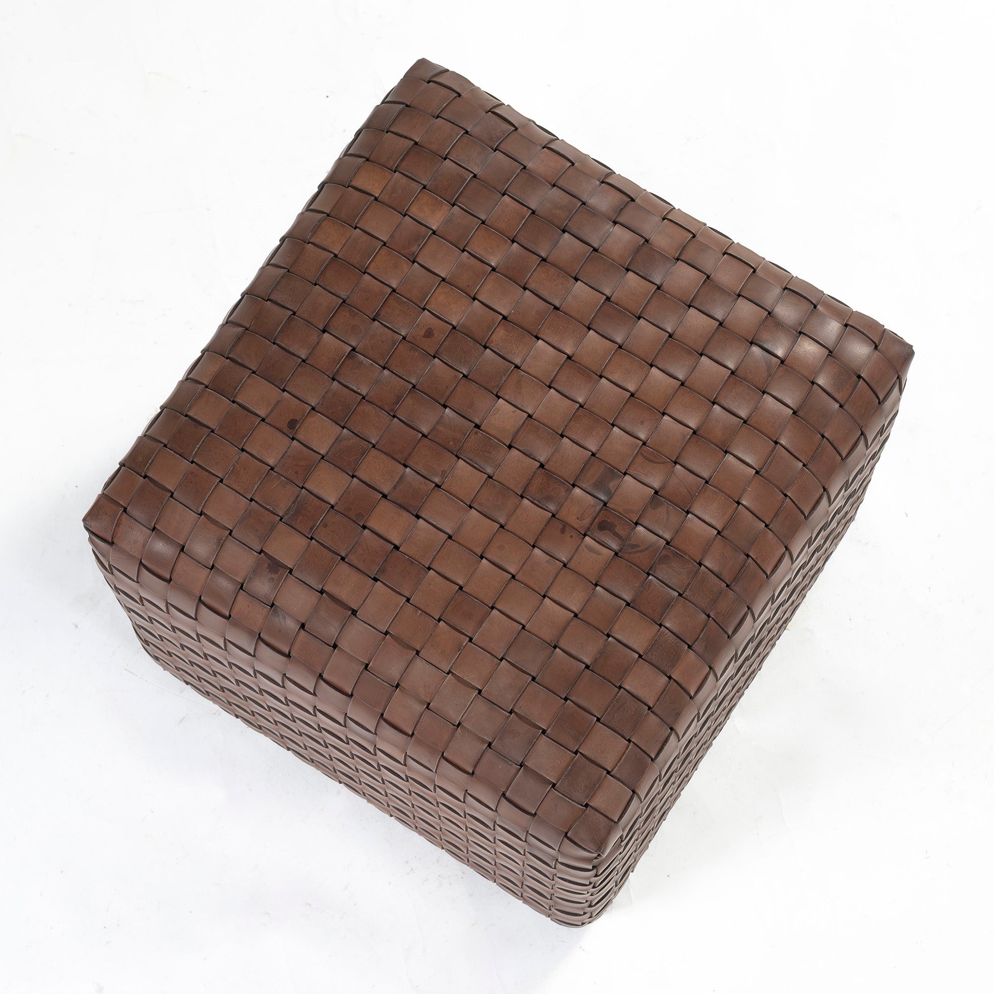 スツール アルテ・エ・クオイオ ARTE&CUOIO DAMA レザースツール スクエア サドルレザー 本革 エンツォ・マーリ オットマン イタリアモダン