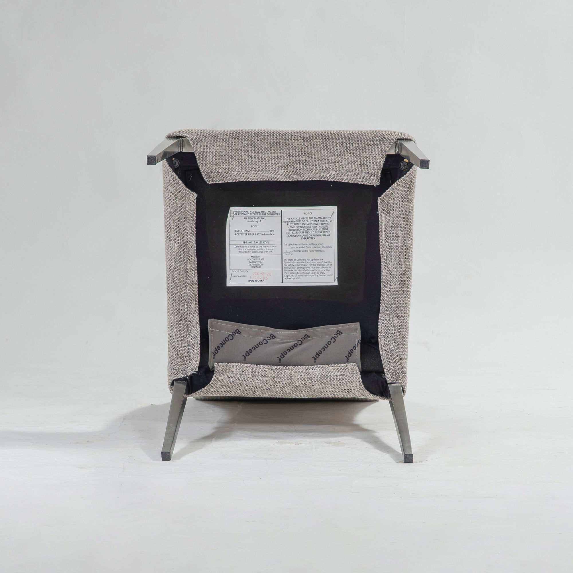 ダイニングチェア ボーコンセプト BoConcept NICO ニコ アームレスチェア グレー(2) ファブリック ステンレス脚 北欧モダン シンプルモダン