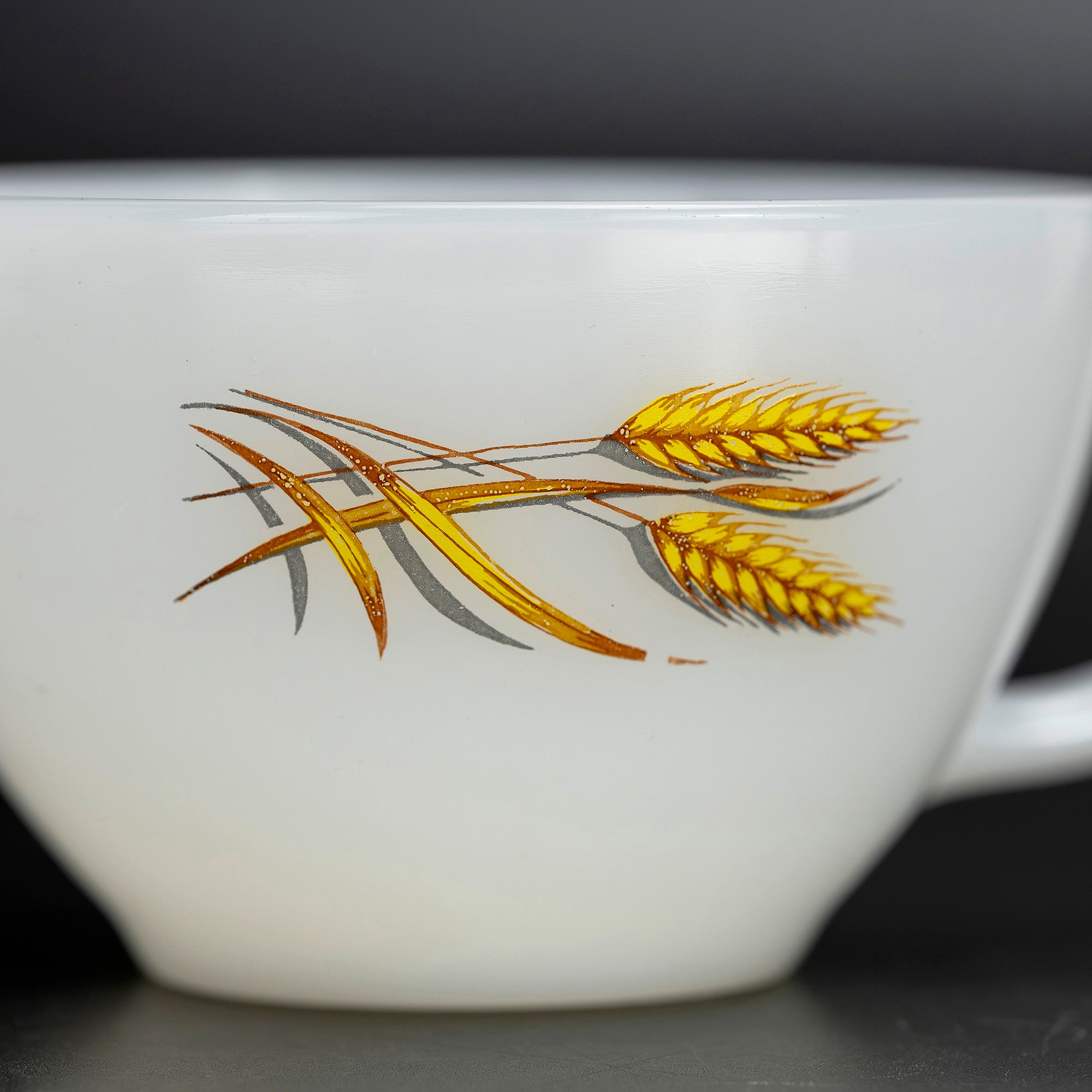 ファイヤーキング  ウィート Fire-King Wheat カップ＆ソーサー ミルクガラス 1950～60年代 アメリカ製【ヴィンテージ】