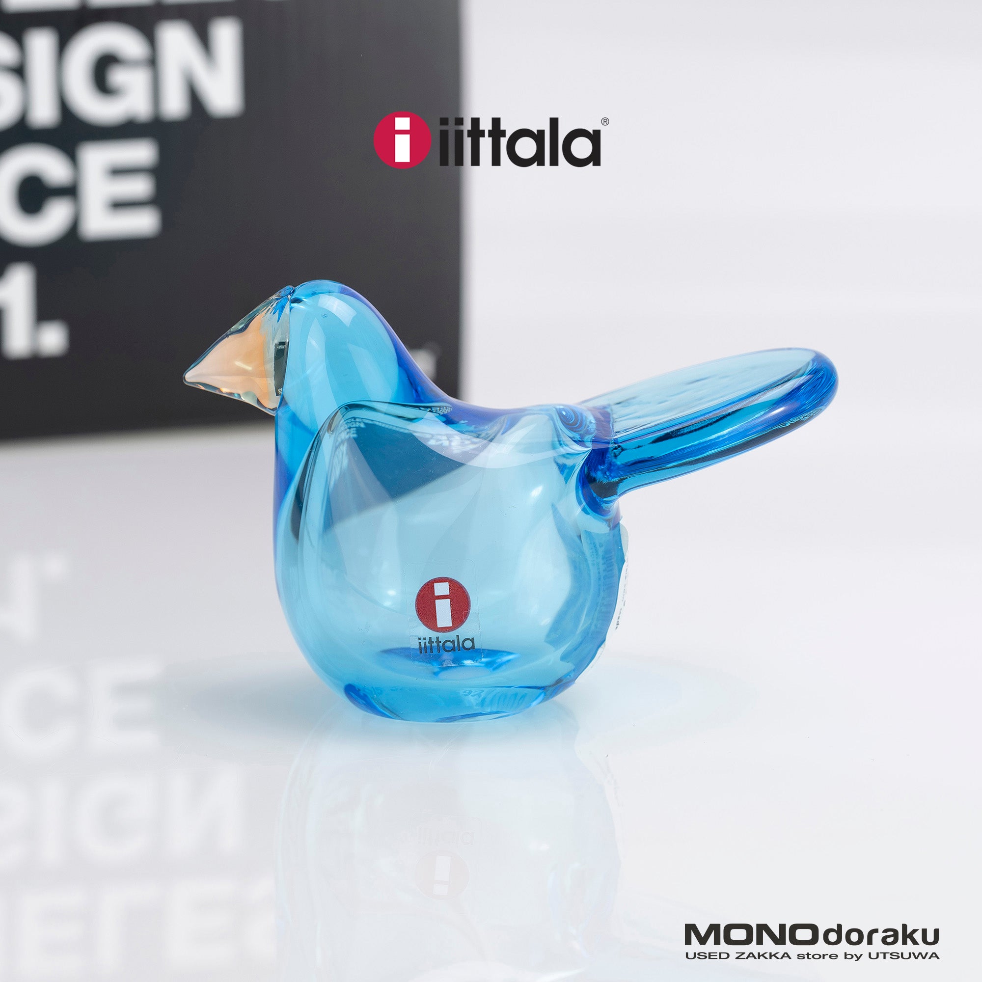 イッタラ バード バイ トイッカ シエッポ ライトブルー×オレンジ 北欧 ガラスオブジェ iittala Birds by Toikka【箱付】