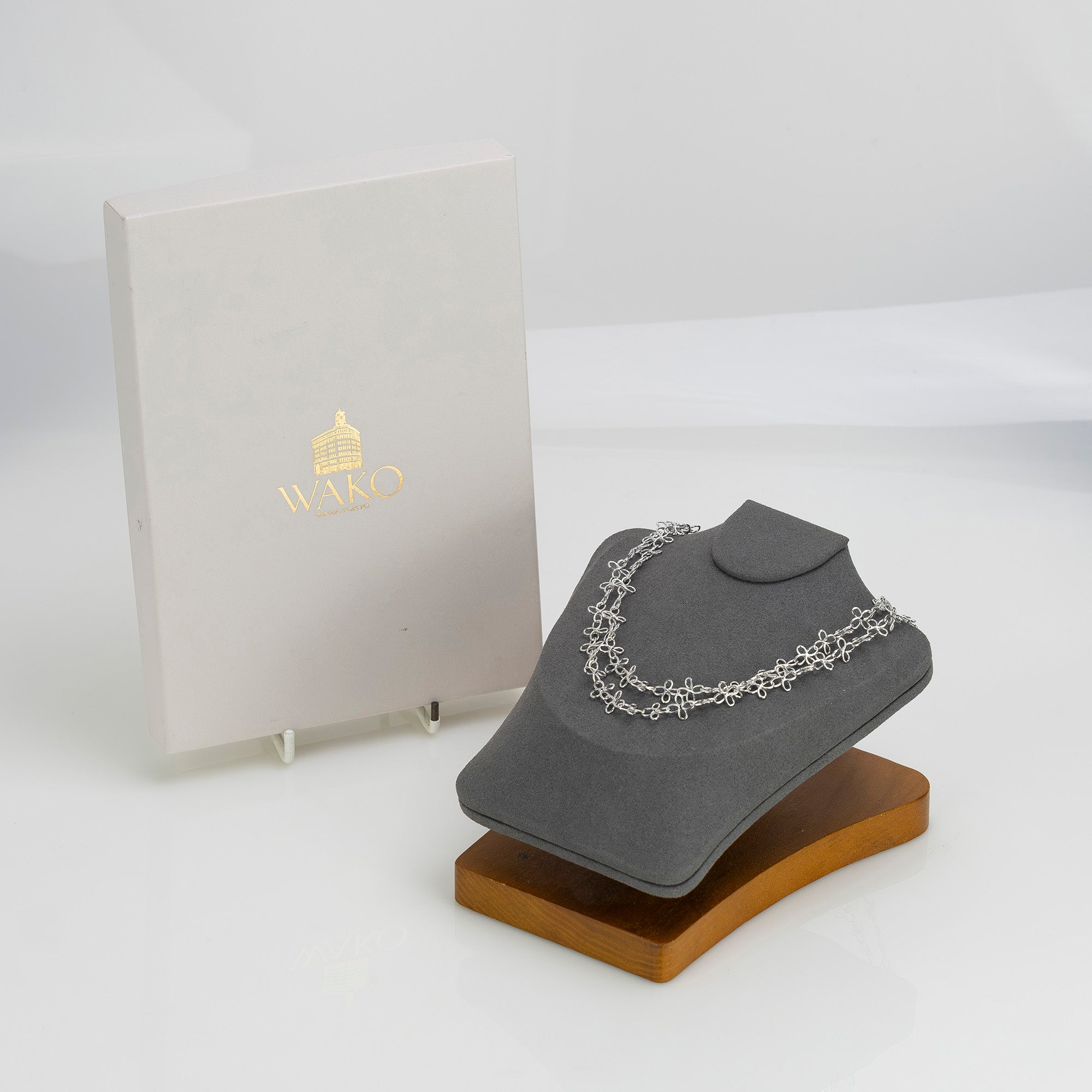 WAKO 銀座和光 ネックレス シルバー925 フラワーモチーフ レディース アクセサリー 【箱付】