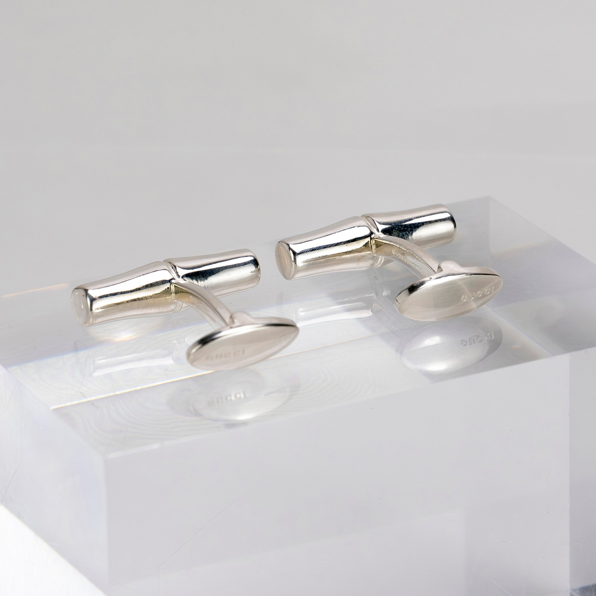 グッチ GUCCI カフス シルバー925 バンブーモチーフ カフリンクス メンズアクセサリー ブランド小物 フォーマル ビジネス イタリア製