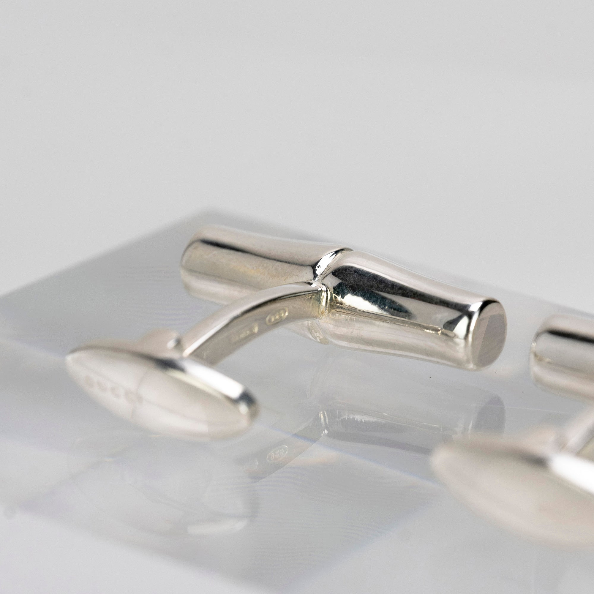 グッチ GUCCI カフス シルバー925 バンブーモチーフ カフリンクス メンズアクセサリー ブランド小物 フォーマル ビジネス イタリア製