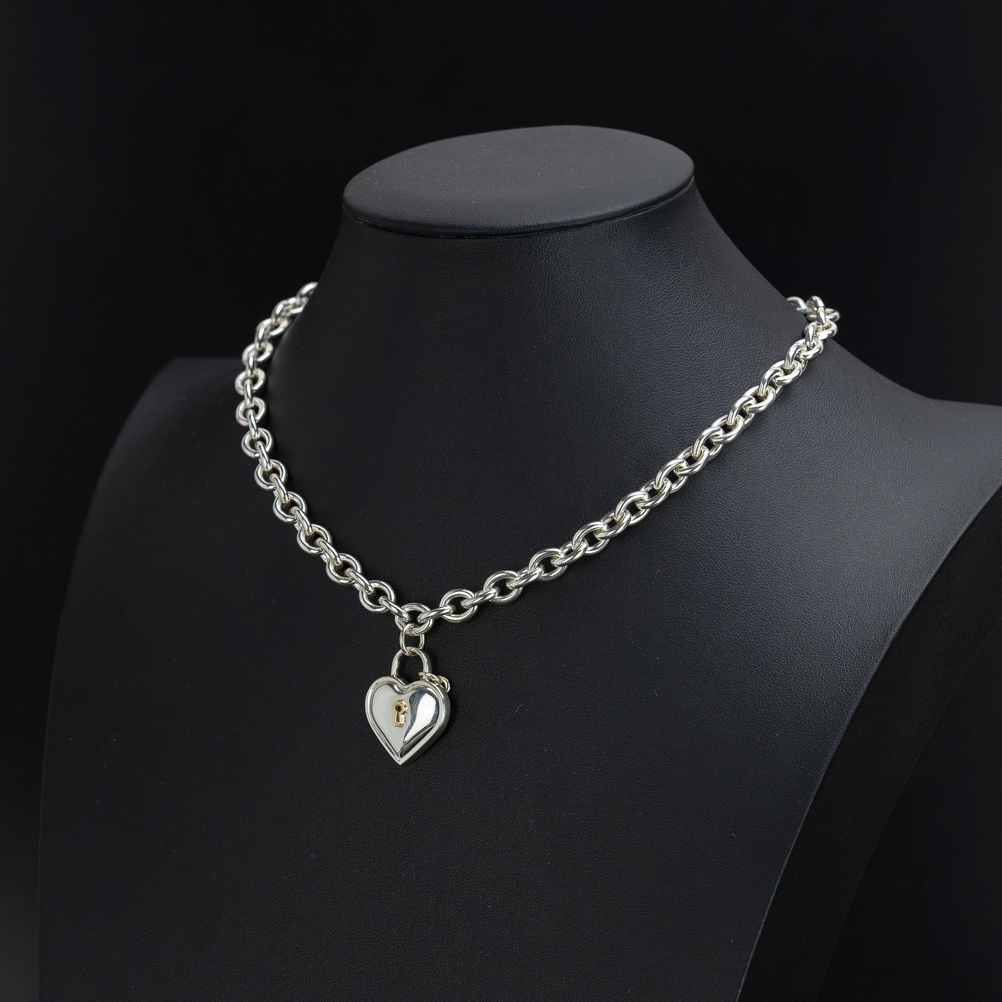 ティファニー TIFFANY&Co. ハートロック ネックレス 925/750 コンビ シルバー×ゴールド 約61g レディース アクセサリー 保存袋付