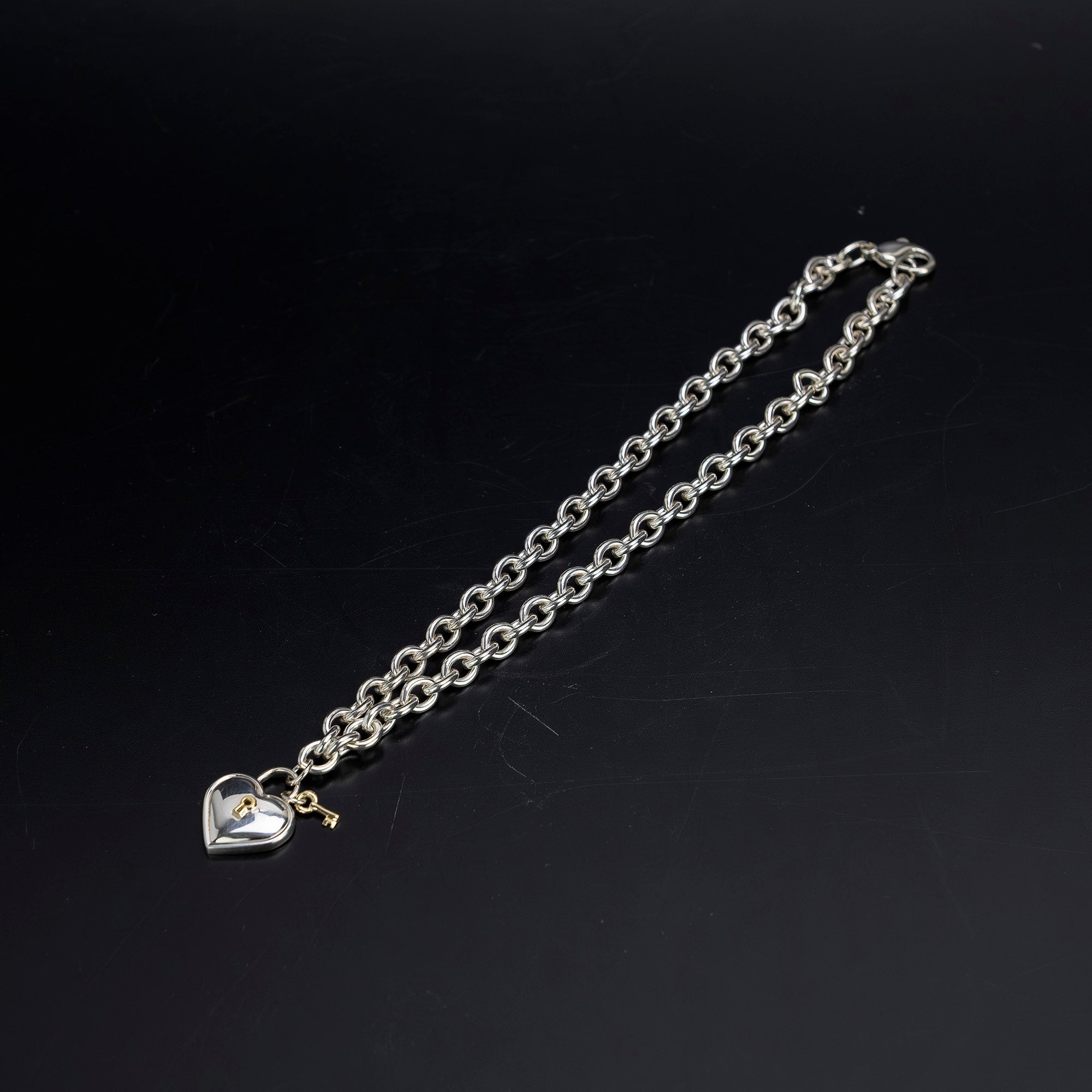 ティファニー TIFFANY&Co. ハートロック ネックレス 925/750 コンビ シルバー×ゴールド 約61g レディース アクセサリー 保存袋付