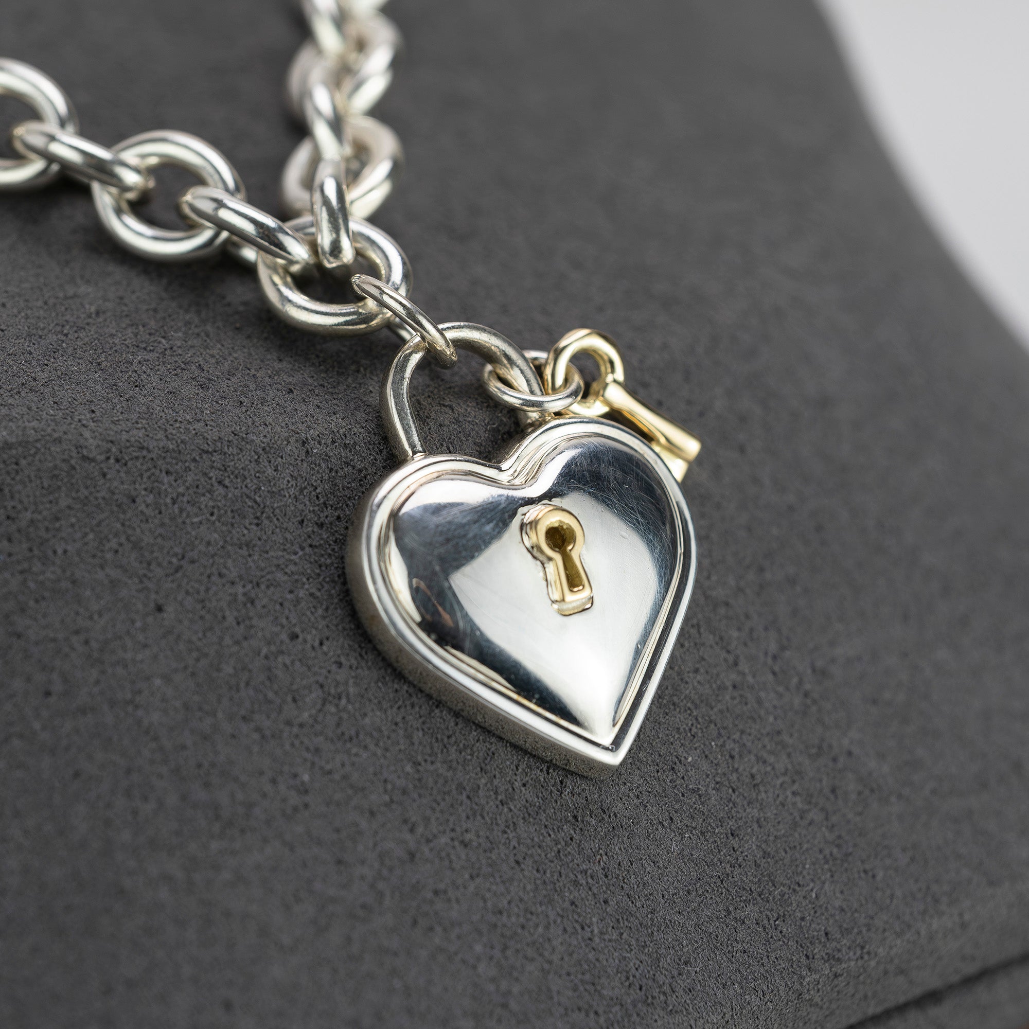 ティファニー TIFFANY&Co. ハートロック ネックレス 925/750 コンビ シルバー×ゴールド 約61g レディース アクセサリー 保存袋付