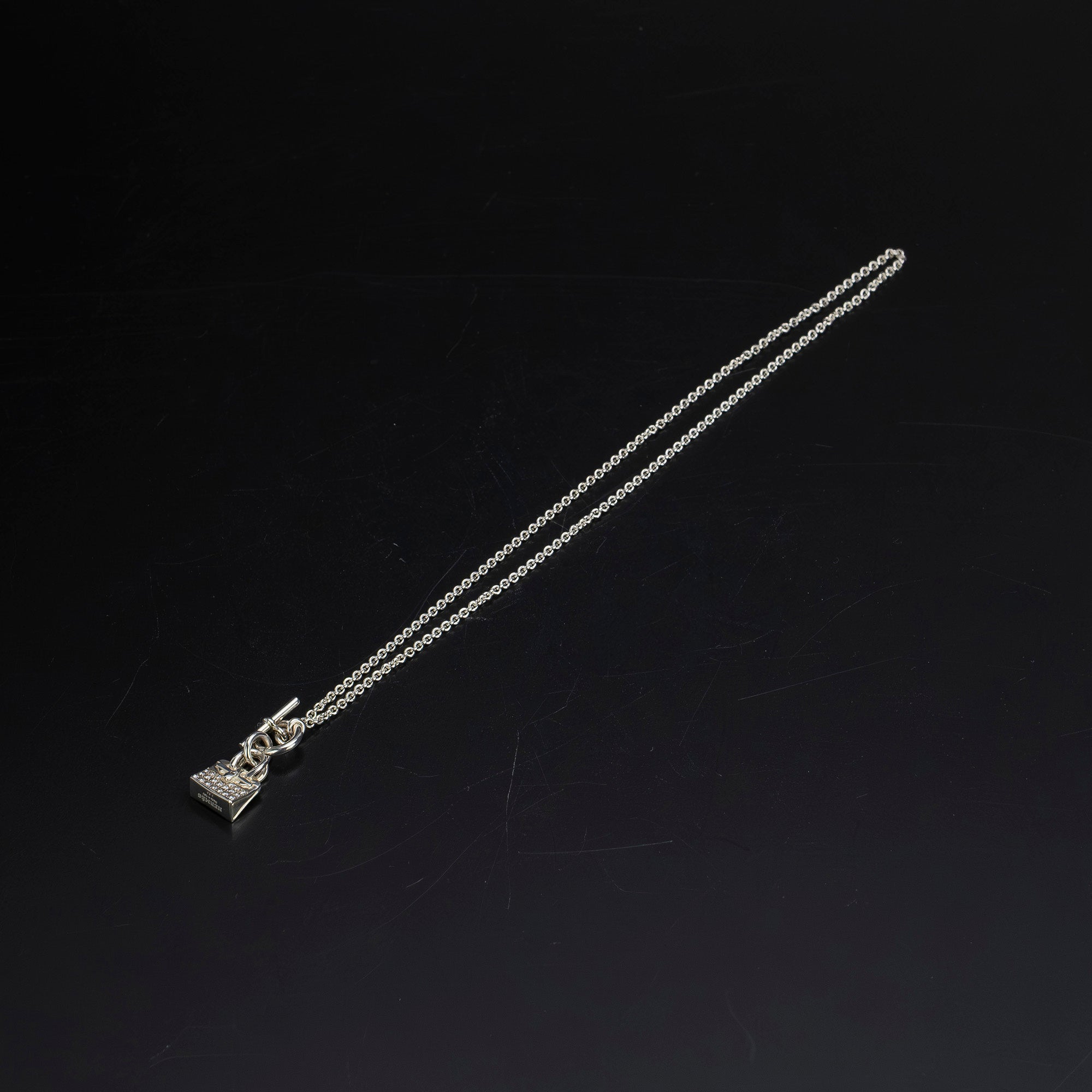 エルメス HERMES アミュレット バーキン ネックレス ダイヤ0.23ct パヴェ シルバー925【箱付】