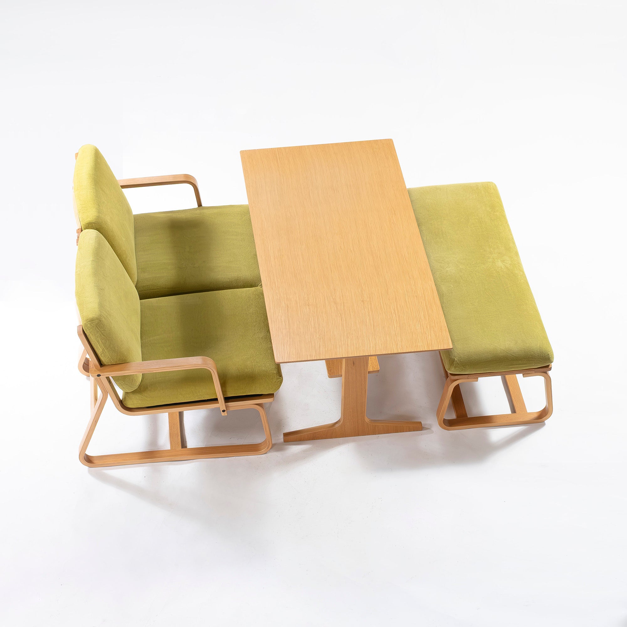 ダイニング3点セット 無印良品 MUJI リビングでもダイニングでもシリーズ オーク 旧仕様 ◆東京都内限定配送◆ LDテーブル ソファ ベンチ