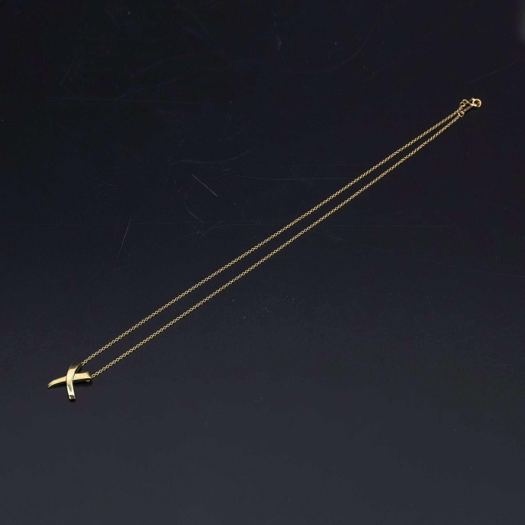 ティファニー TIFFANY＆Co.  パロマ・ピカソ グラフィティ Xペンダント K18YG イエローゴールド アートモチーフ ネックレス